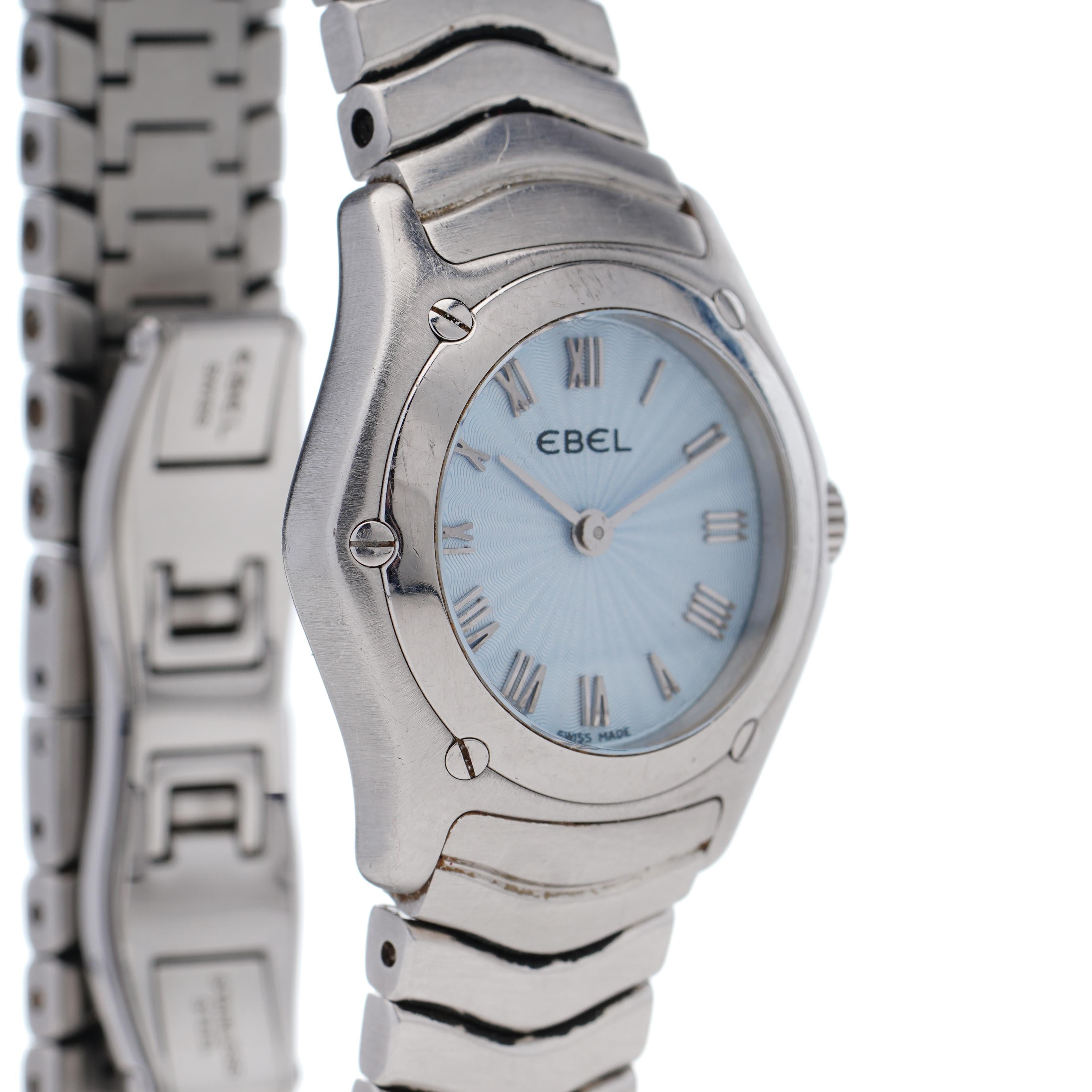 Ebel Classic Wave Stainless Steel Ladies Sport Wristwatch For Sale 3