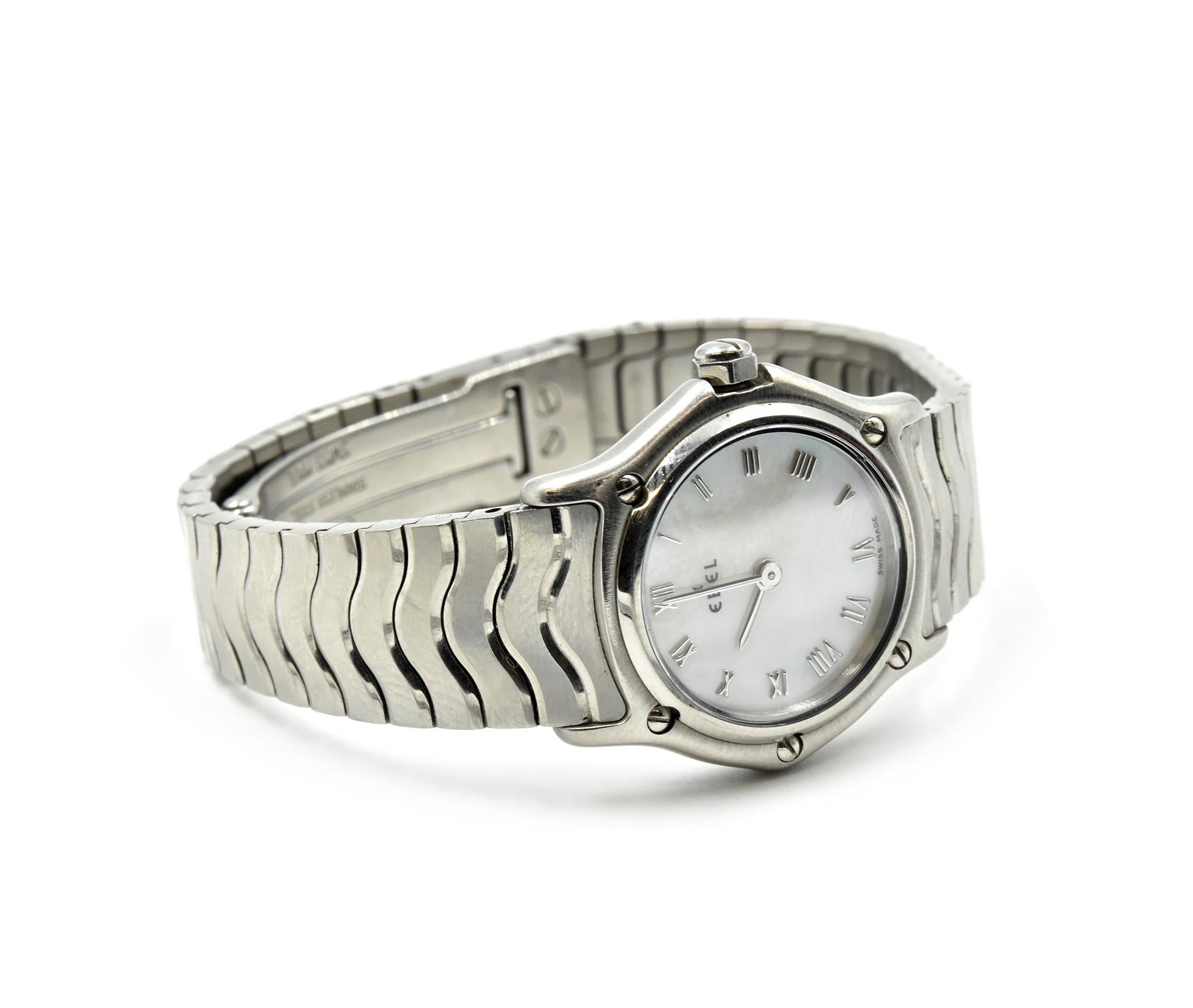 Modern Ebel Classic Wave Stainless-Steel Ladies Wristwatch Ref 9157111