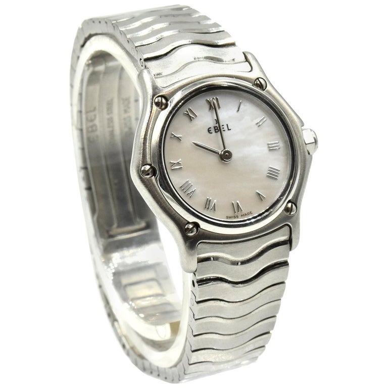 Ebel Classic Wave StainlessSteel Ladies Wristwatch Ref 9157111 at 1stDibs