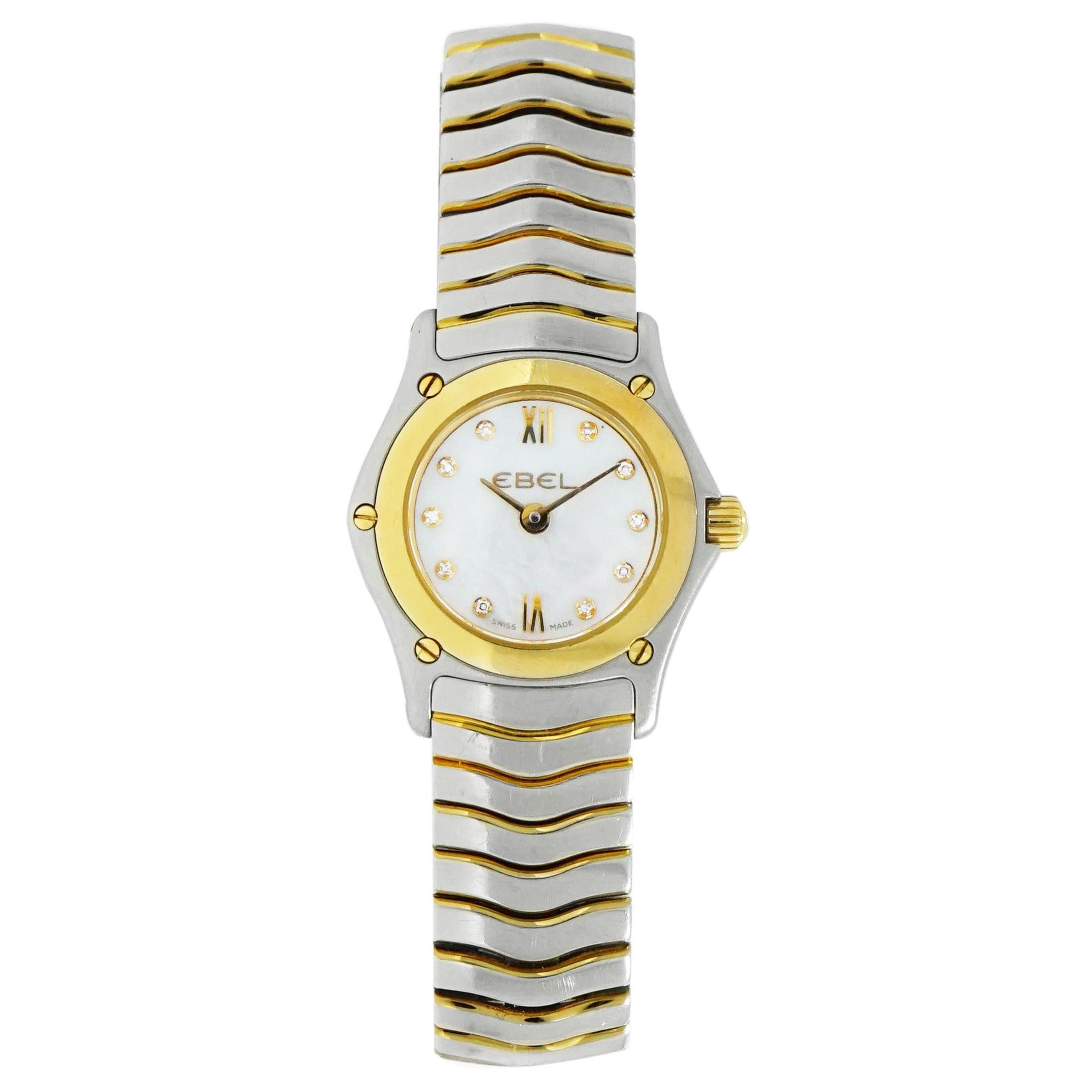 Ebel Classic Wave Steel and Gold Ladies Watch For Sale at 1stDibs