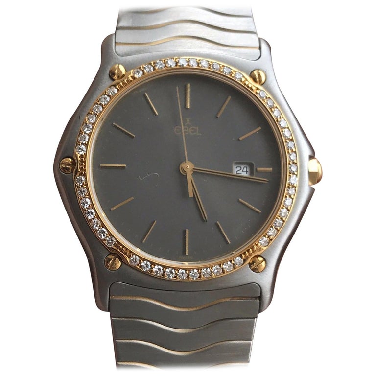 Montre Suisse Gruen Bicolore Cadran Diamants - Modèle GSM070 40mm - Quartz - Complète Avec Tous Les Maillons