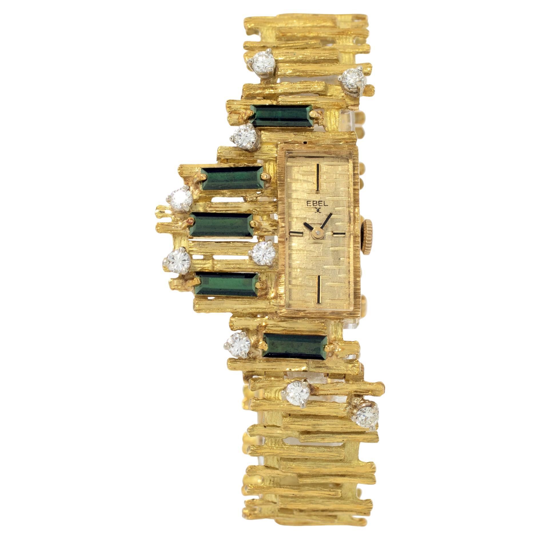 Ebel Cocktail in Yellow Gold with a Champagne dial 10mm Manual watch For Sale