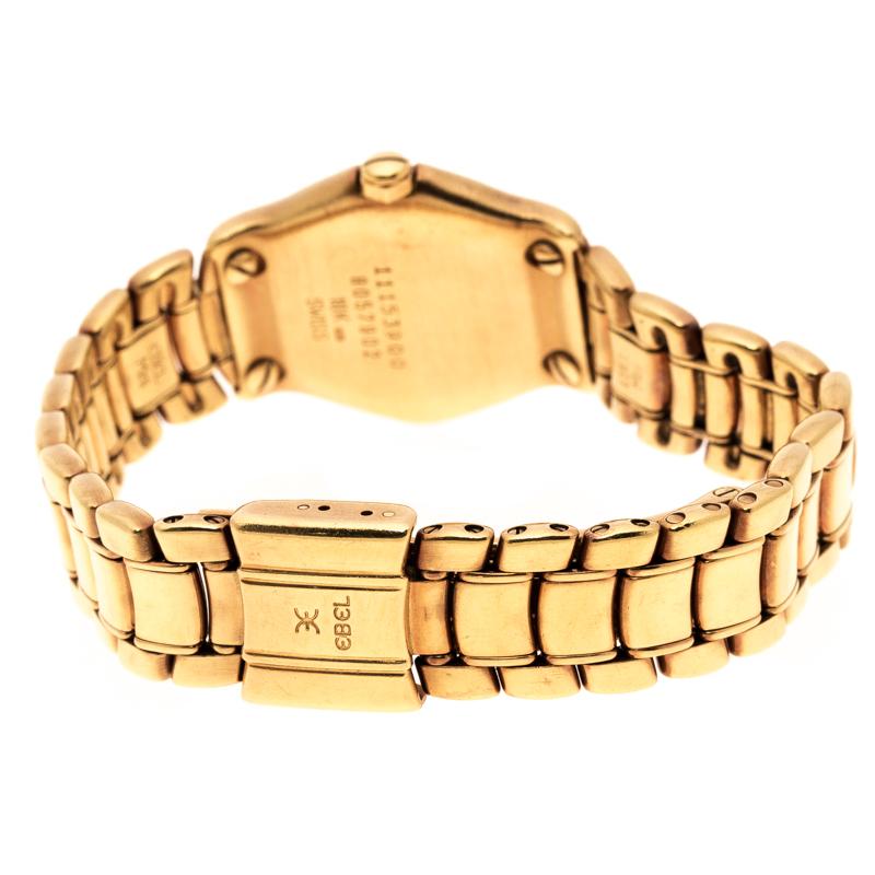 Ebel Cream18K Yellow Gold Diamond 8057902 Women's Wristwatch 24 mm In Good Condition In Dubai, Al Qouz 2