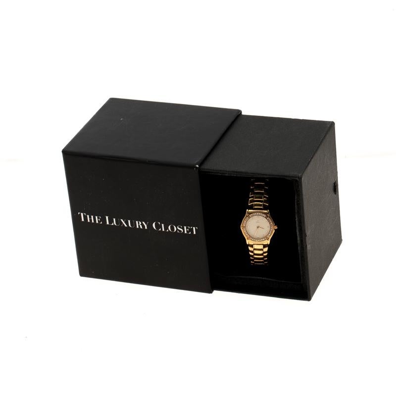 Ebel Cream18K Yellow Gold Diamond 8057902 Women's Wristwatch 24 mm 2