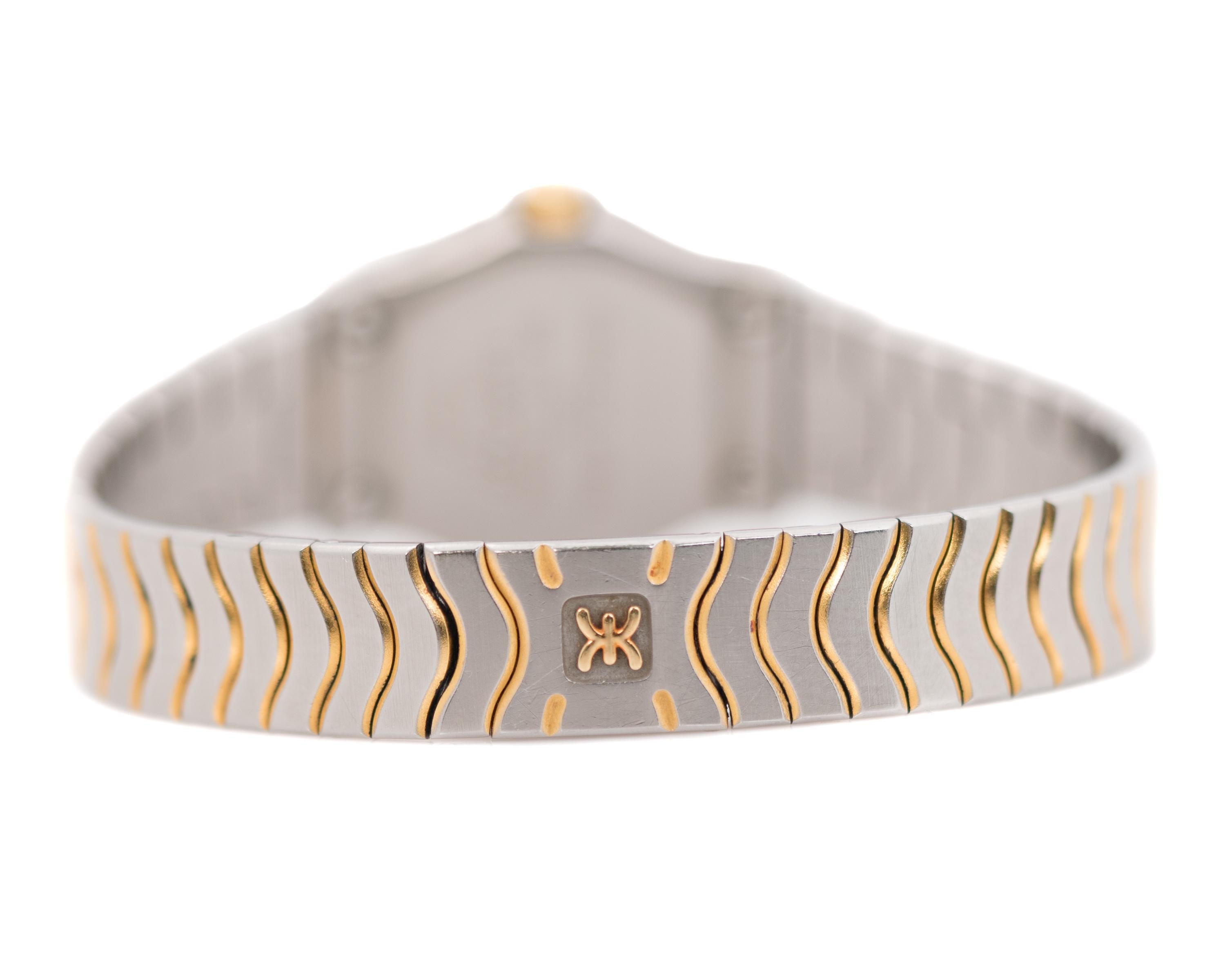 Contemporary Ebel Ladies 18K Yellow Gold, Stainless Steel & Diamond Quartz Wrist Watch, 1990s