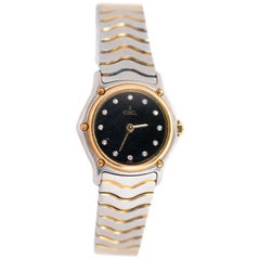 Montre-bracelet Ebel pour femmes en or jaune 18 carats et acier inoxydable & Diamond Quartz Watch:: 1990