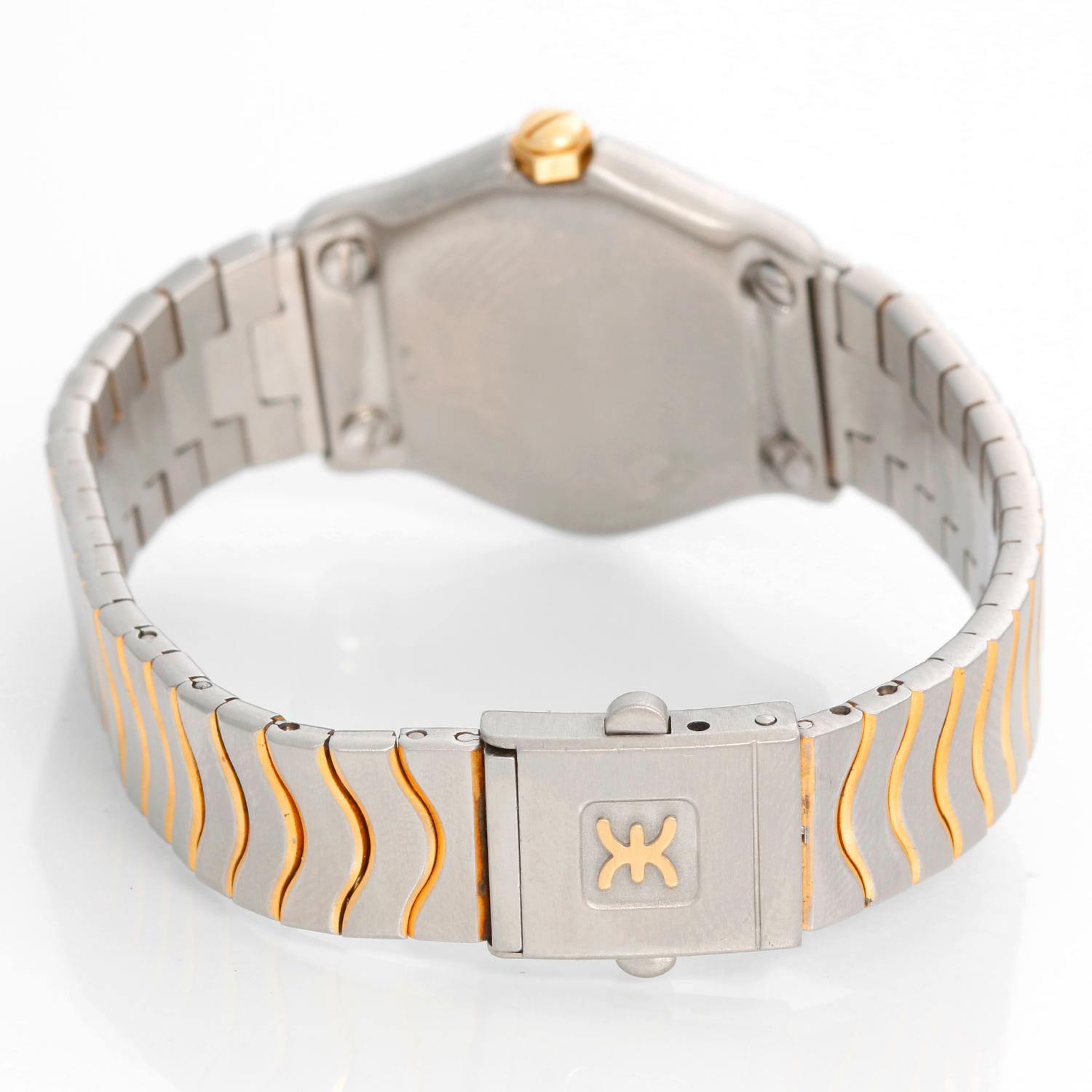 Ebel Ladies 2-Tone Mother of Pearl Diamond Wave Watch In Excellent Condition In Dallas, TX