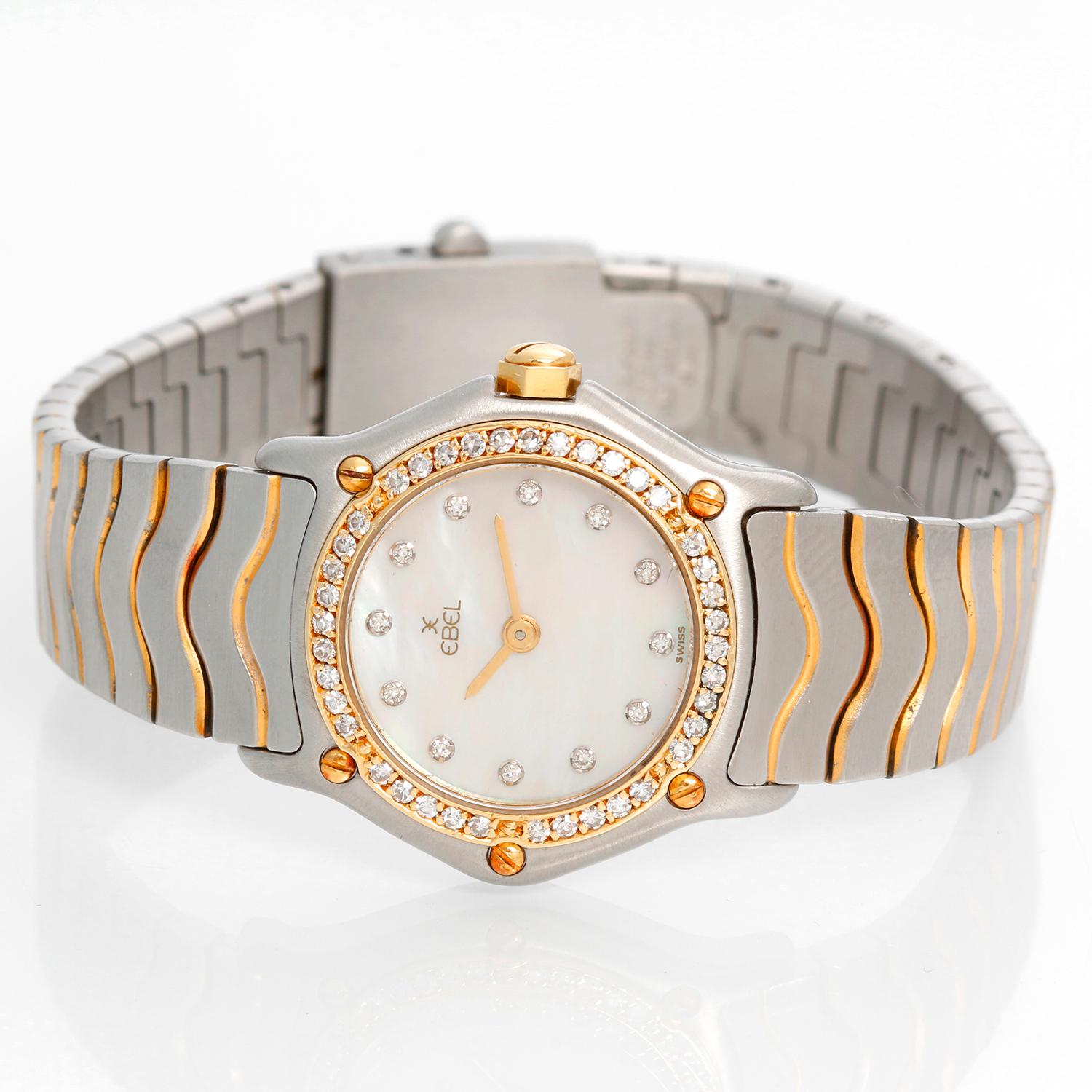 Ebel Ladies 2-Tone Mother of Pearl Diamond Wave Watch 1