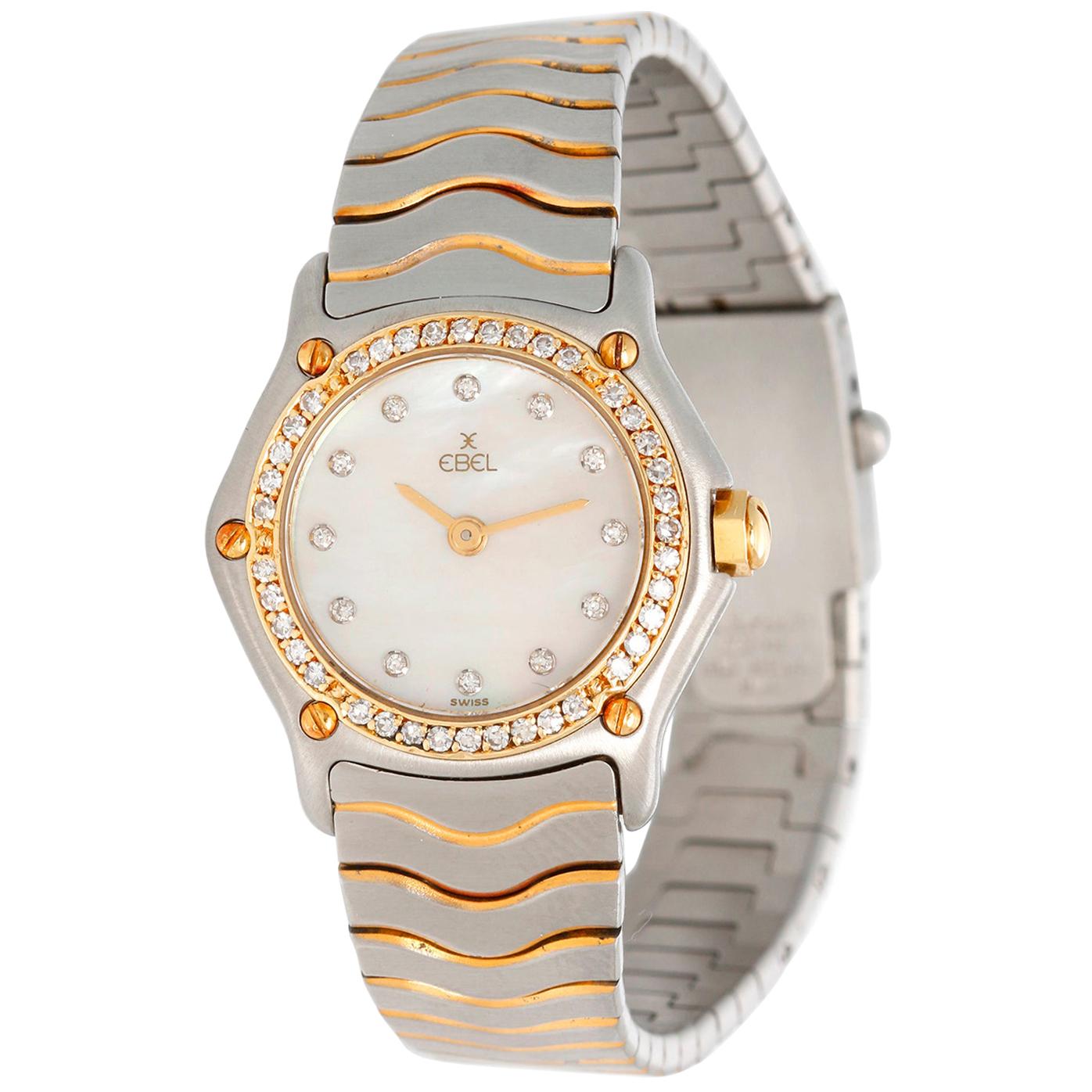 Ebel Ladies 2-Tone Mother of Pearl Diamond Wave Watch