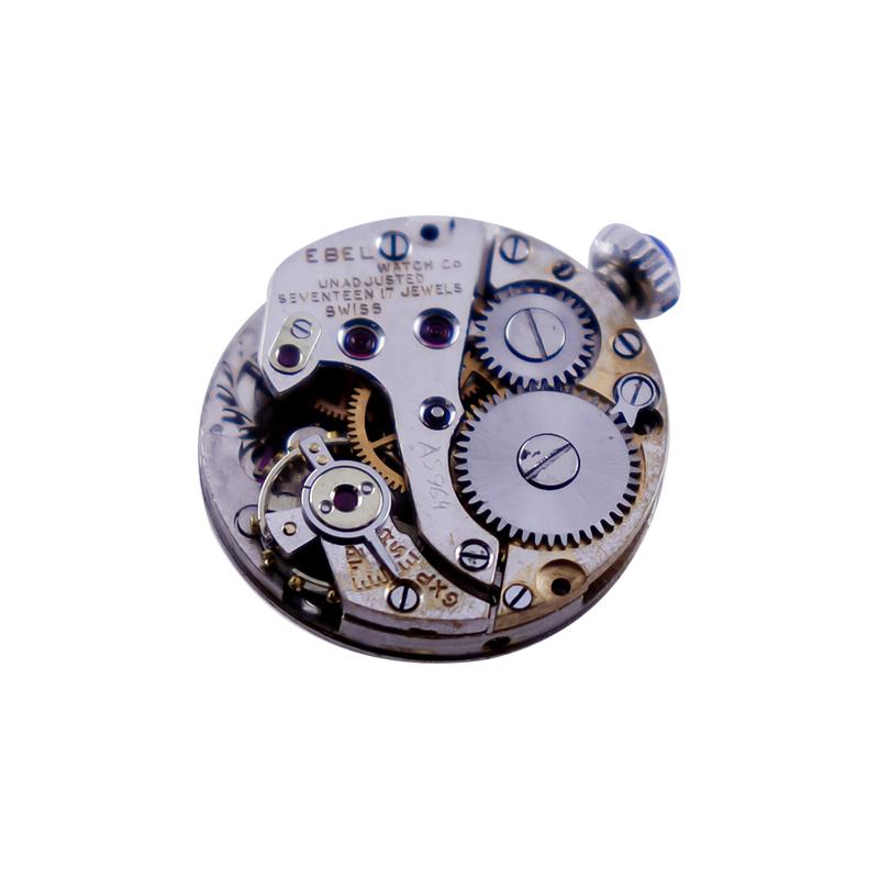 Ebel Ladies Platinum Art Deco Dress Style Watch from 1930s Handmade High Grade For Sale 9