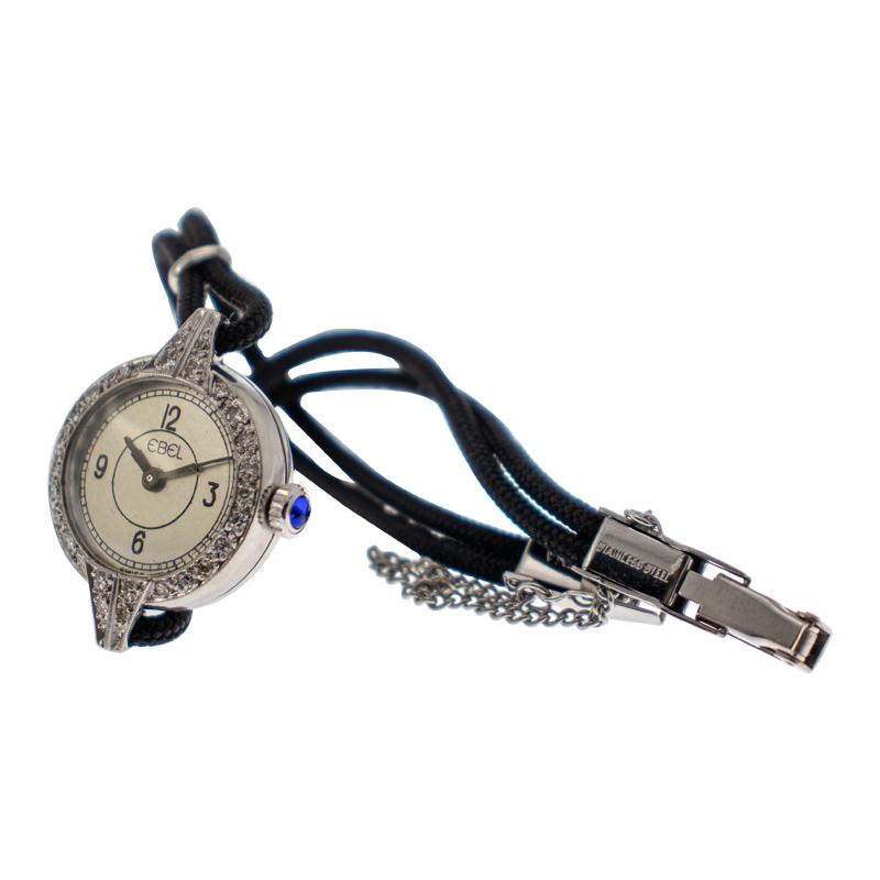 Ebel Ladies Platinum Art Deco Dress Style Watch from 1930s Handmade High Grade For Sale 2