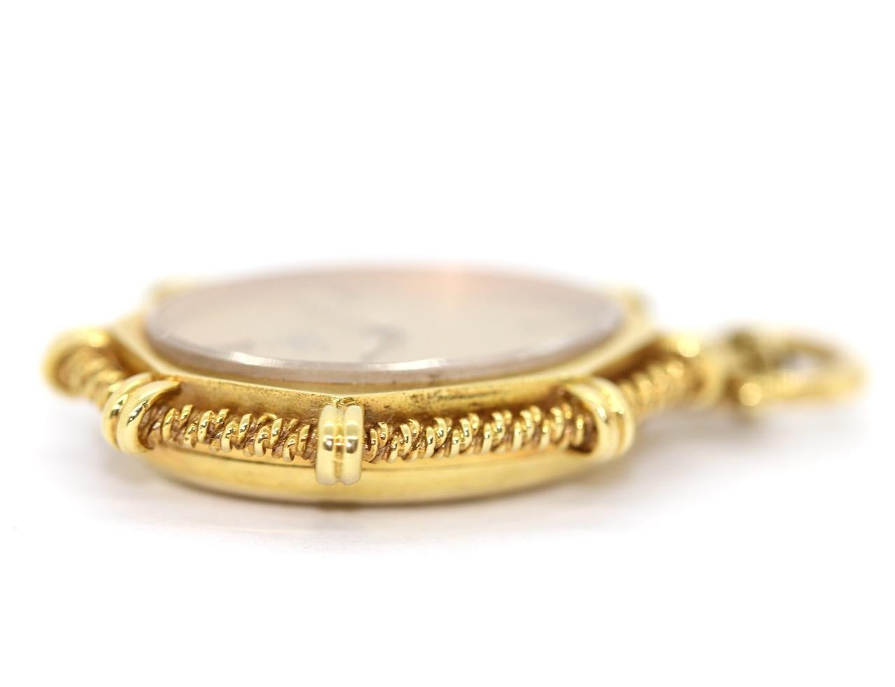 Damen-Taschenschmuck-Uhr-Anhnger, Enhancer, 18 Karat Gold im Angebot 1