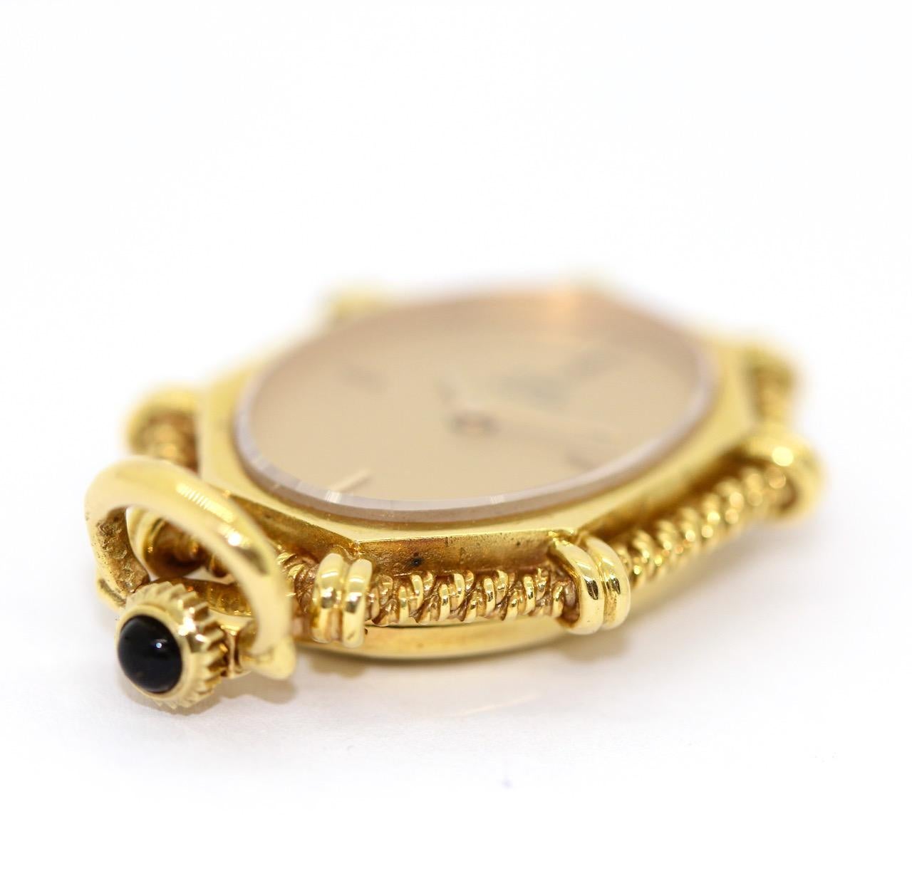 Colgante para reloj de bolsillo de señora Ebel, realzador, oro de 18 quilates en venta 3