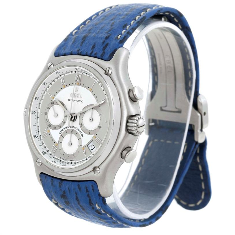 Ebel Le Modulor Automatic Chronograph Blue Strap Watch 9137241 Box Papers For Sale 3