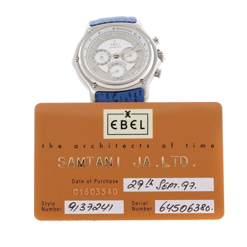 Ebel Le Modulor Automatic Chronograph Blue Strap Watch 9137241 Box Papers For Sale 6
