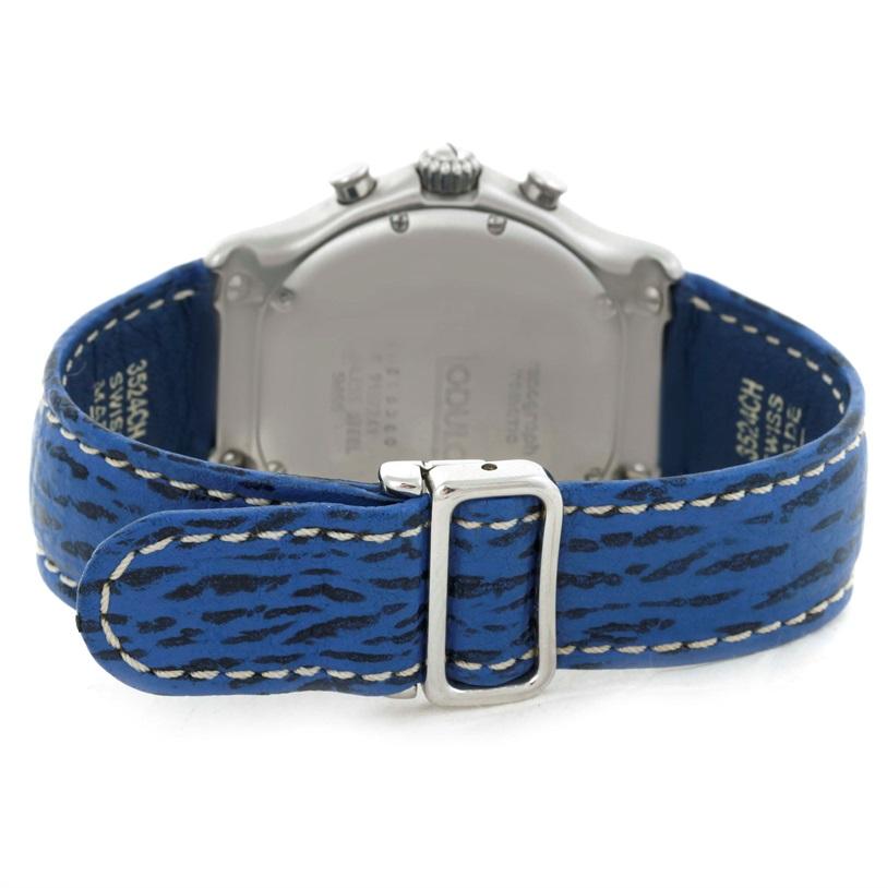 Ebel Le Modulor Automatic Chronograph Blue Strap Watch 9137241 Box Papers In Excellent Condition For Sale In Atlanta, GA
