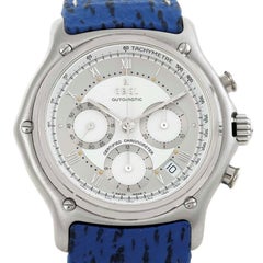 Ebel Le Modulor Automatic Chronograph Blue Strap Watch 9137241 Box Papers