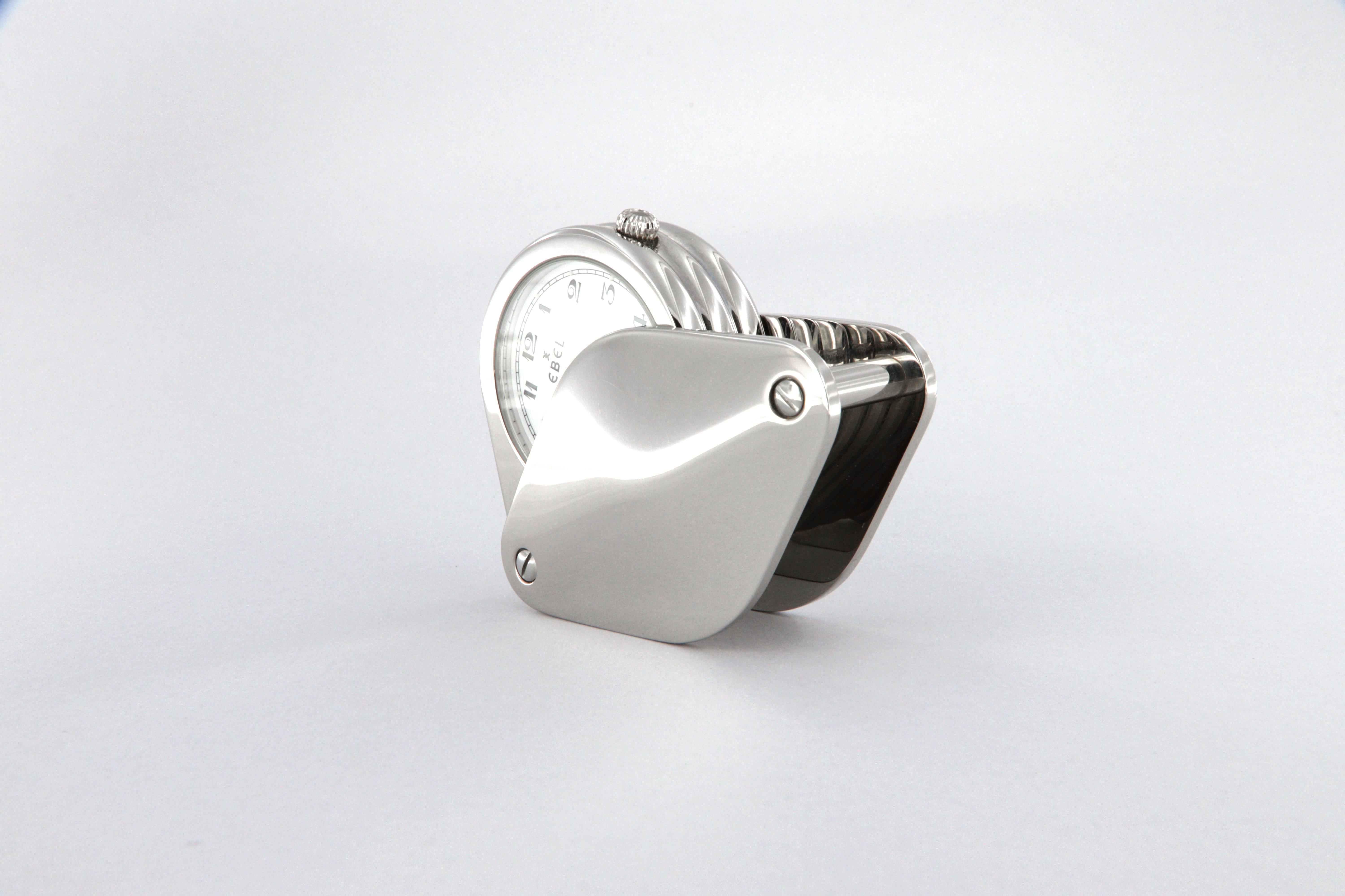 Ebel loupe orologio da viaggio e da tavolo con sveglia al quarzo nuovo in vendita 6