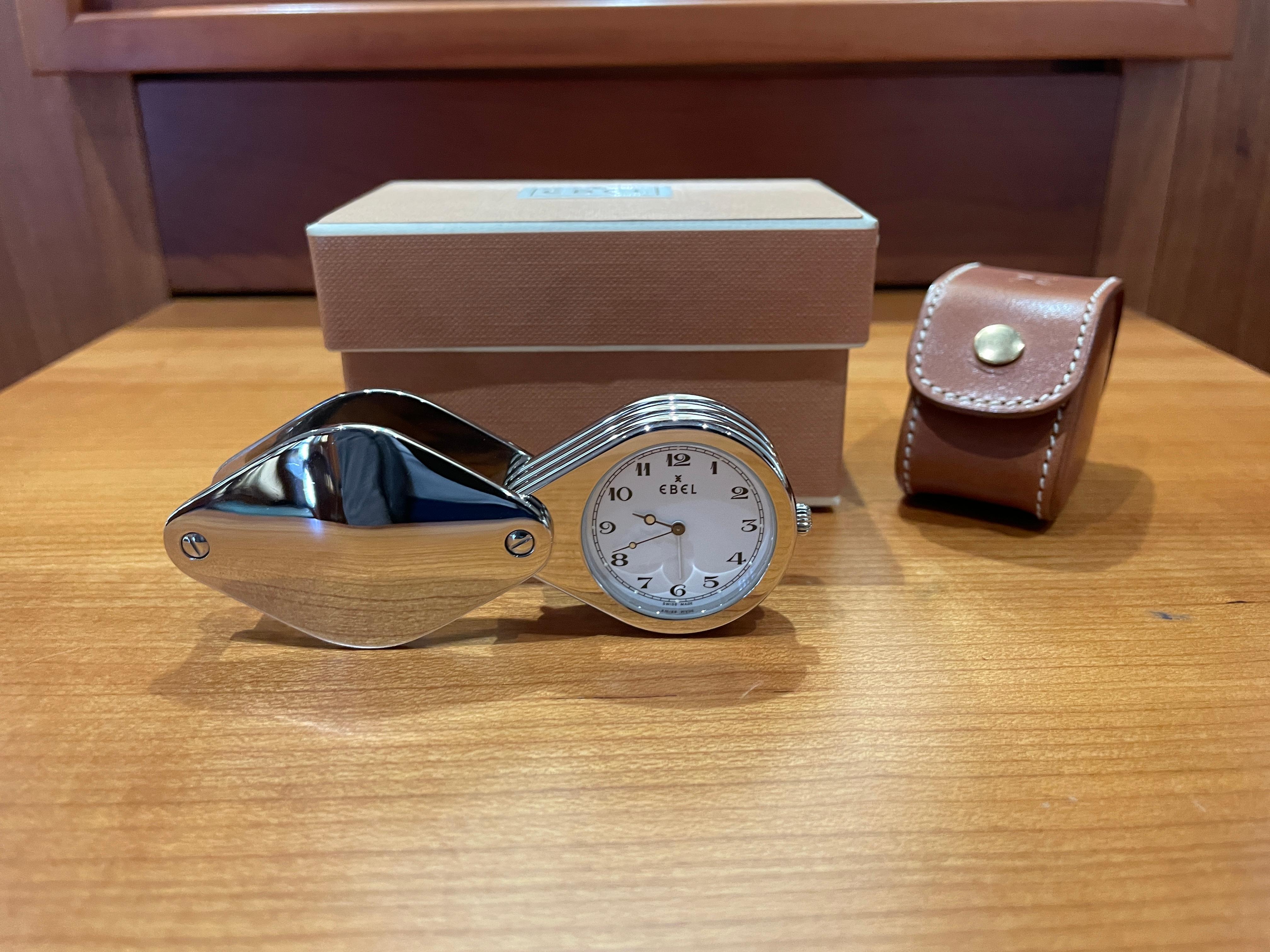 Ebel loupe orologio da viaggio e da tavolo con sveglia al quarzo nuovo in vendita 11