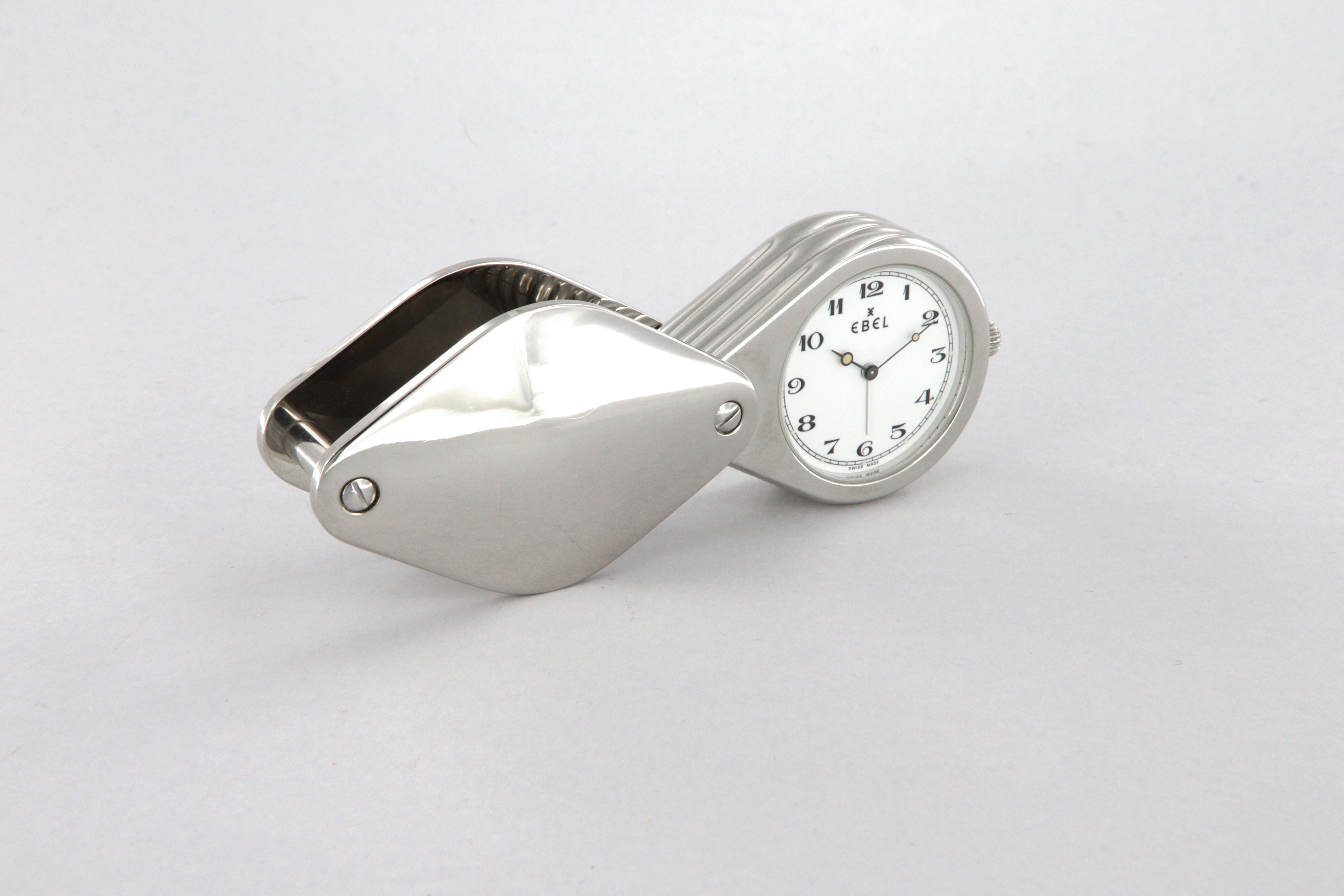 Ebel loupe orologio da viaggio e da tavolo con sveglia al quarzo nuovo in vendita 1