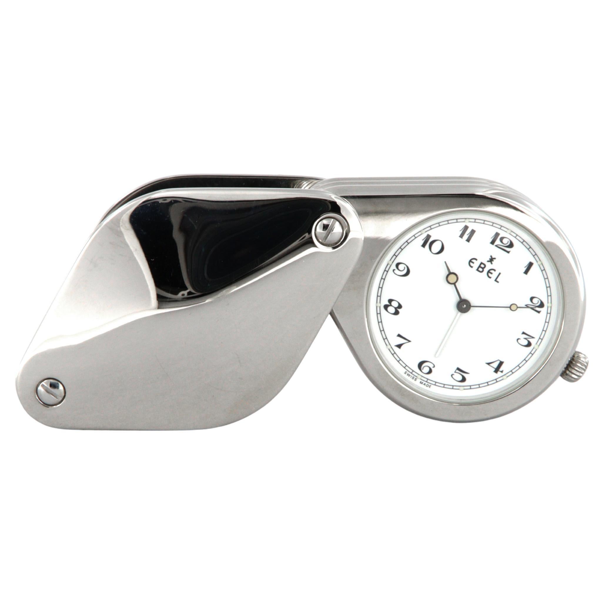 Ebel loupe travel and table clock with quartz alarm clock new