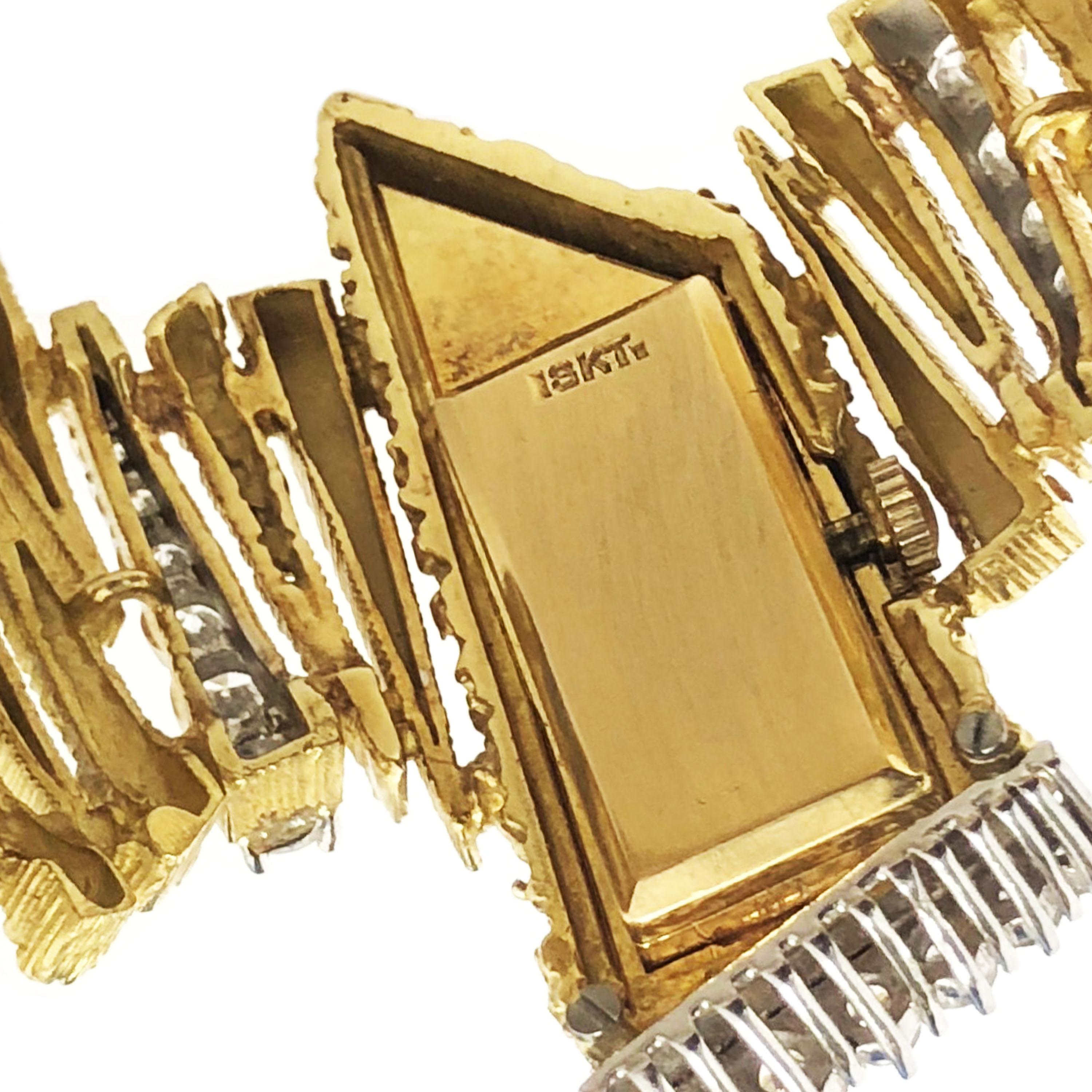 Women's Ebel Mid-Century Modern Yellow Gold and Diamond Bracelet Wrist Watch