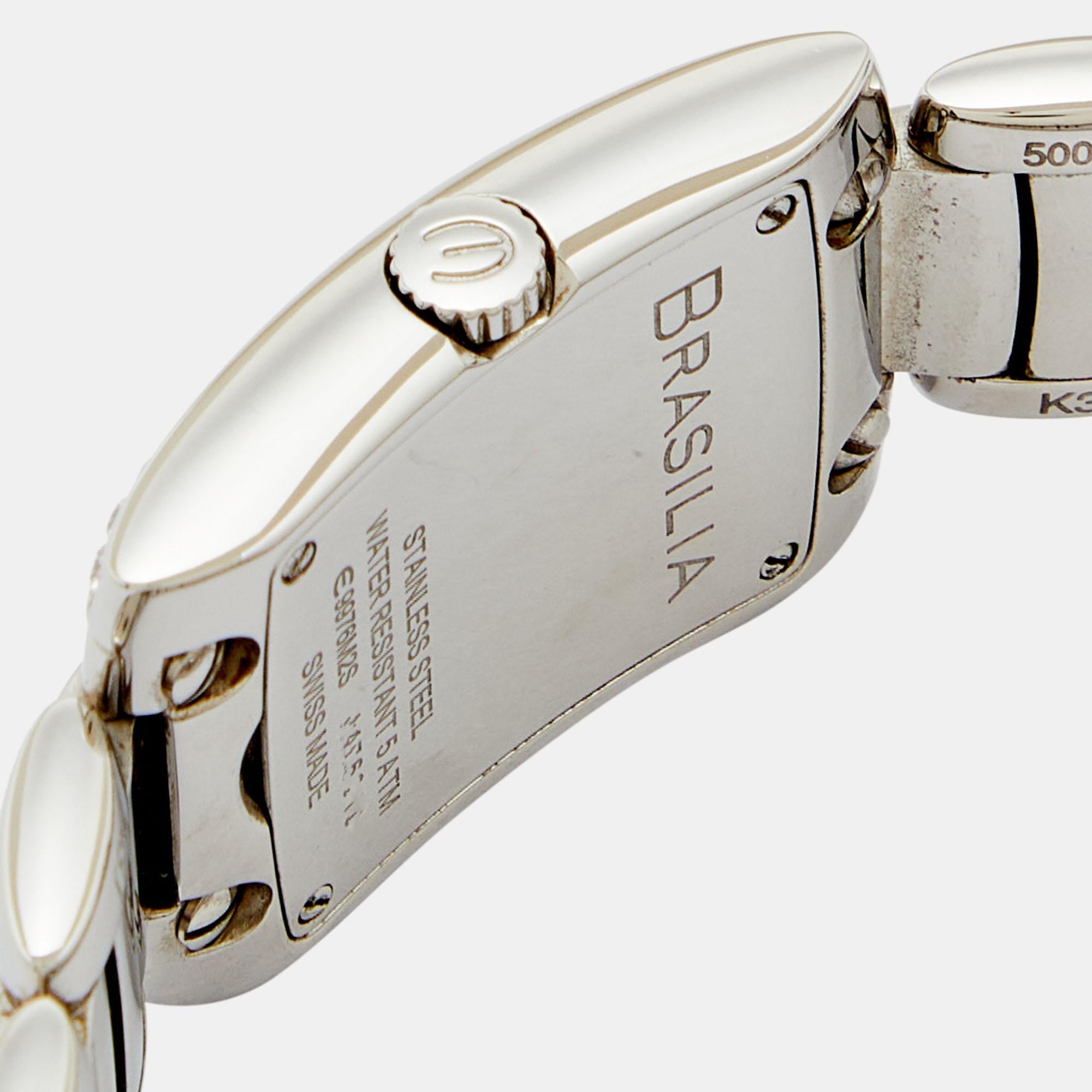 Uncut Ebel Mother Of Pearl Diamond Stainless Steel Brazilia E9976M2S Wristwatch 23.50