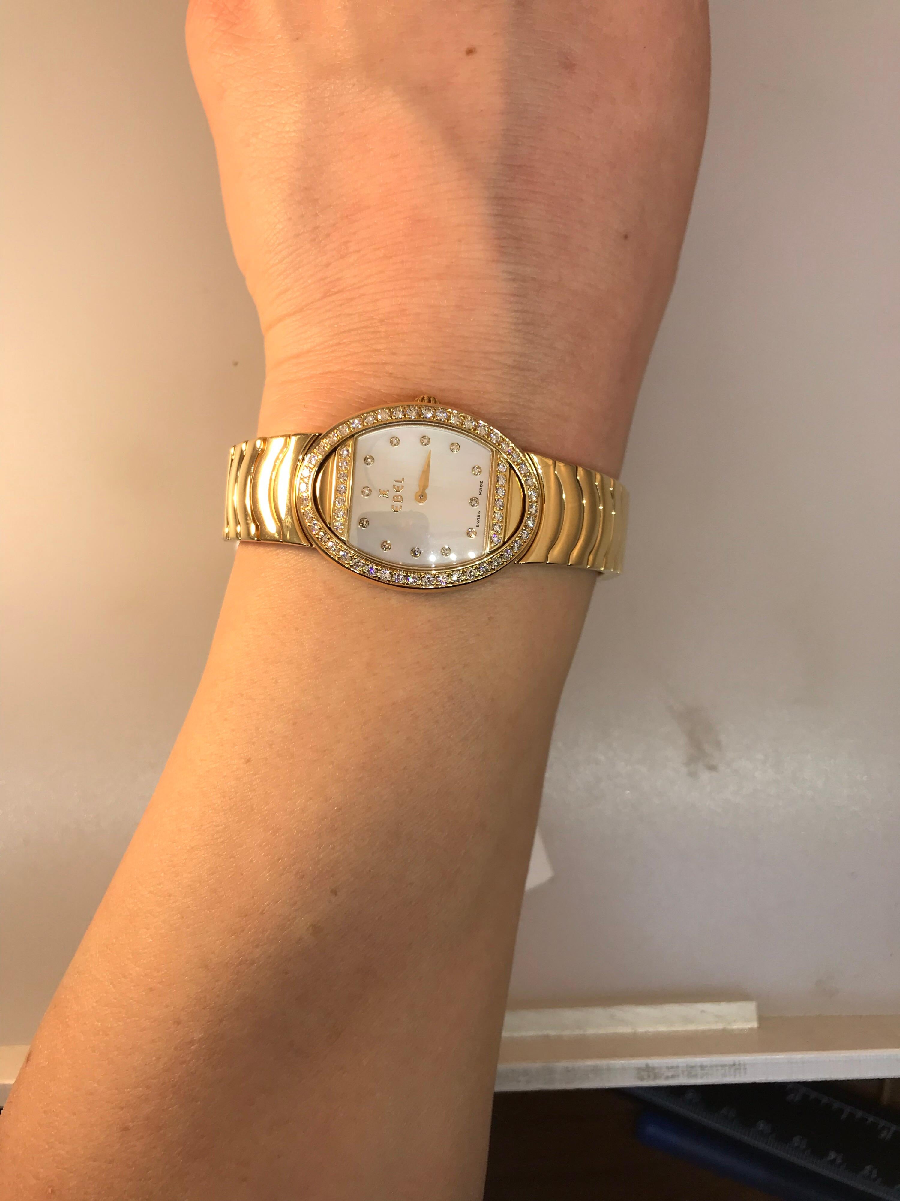 Ebel Satya Yellow God and Diamond Ladies Watch 8057B11 New with Box For Sale 7
