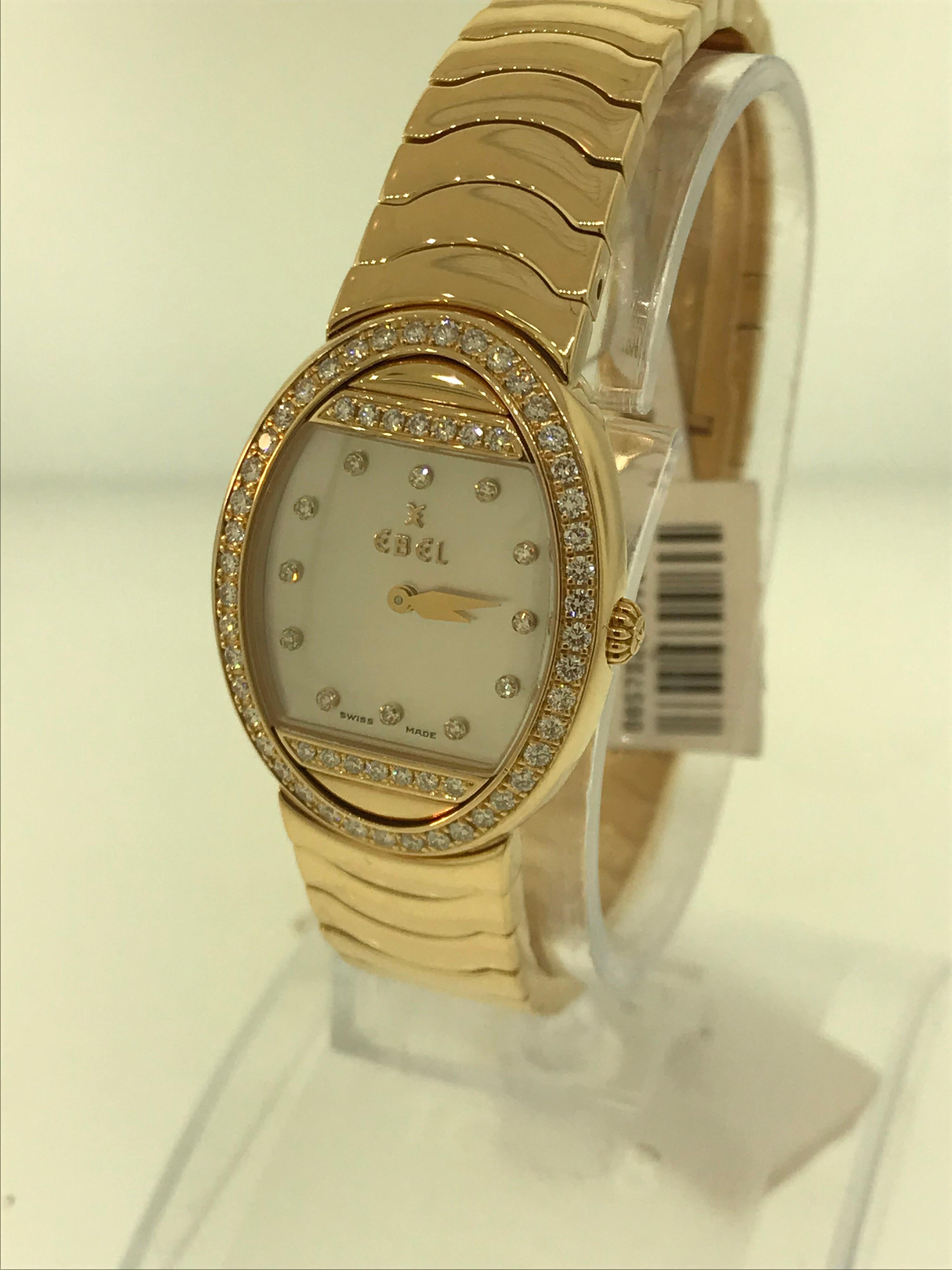 Ebel Satya Ladies Watch



Model Number: 1209151 or 8057B28/991085



100% AUTHENTIC



Brand New / Old Stock with original Tag



Comes with original Ebel box, warranty card, and instruction manual



18 Karat Yellow Gold Case & Bracelet



Diamond