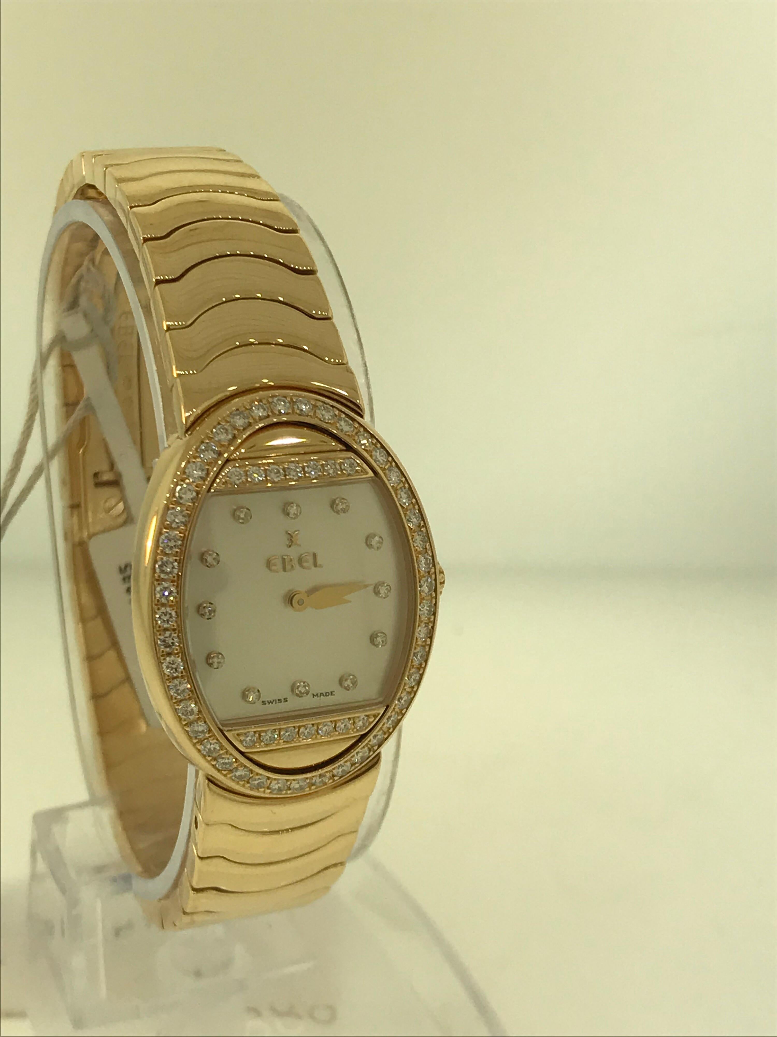 Ebel Satya Yellow God and Diamond Ladies Watch 8057B11 New with Box In Excellent Condition For Sale In New York, NY