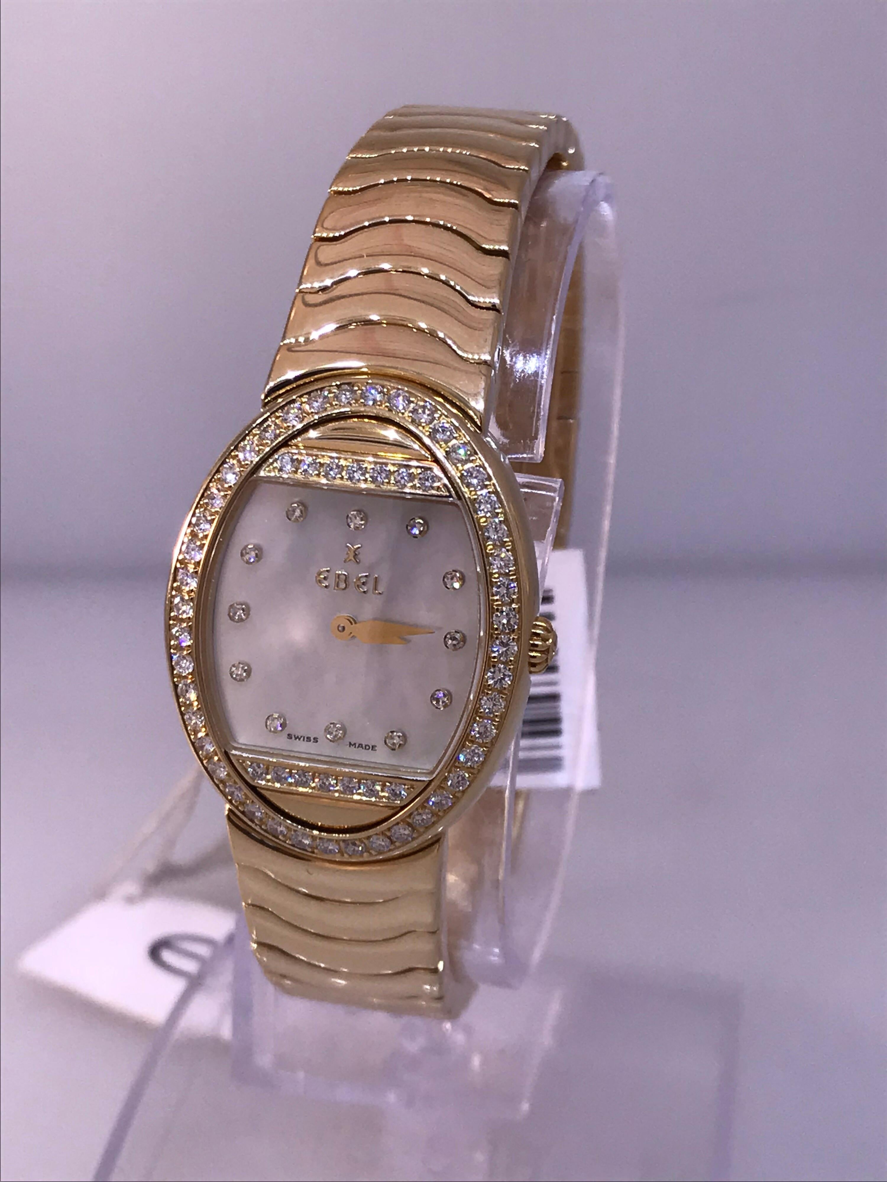 Ebel Satya Yellow God and Diamond Ladies Watch 8057B11 New with Box For Sale 3