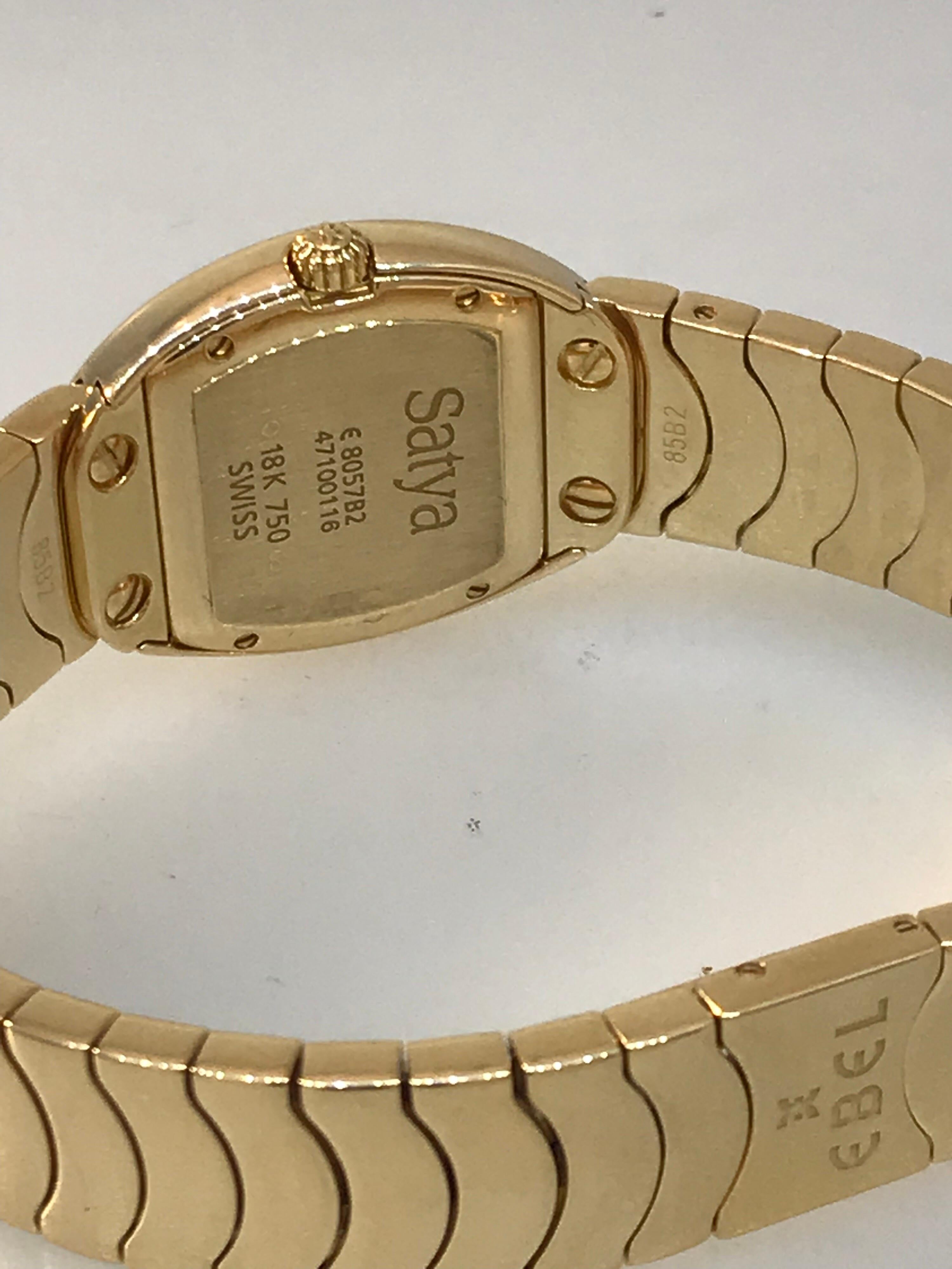 Ebel Satya Yellow God and Diamond Ladies Watch 8057B11 New with Box For Sale 4