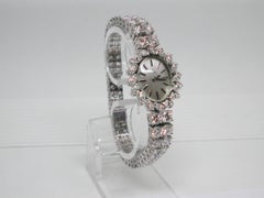 Montre-bracelet Ebel signée en or blanc 18 carats avec diamant de 12::04 carats:: bracelet tennis