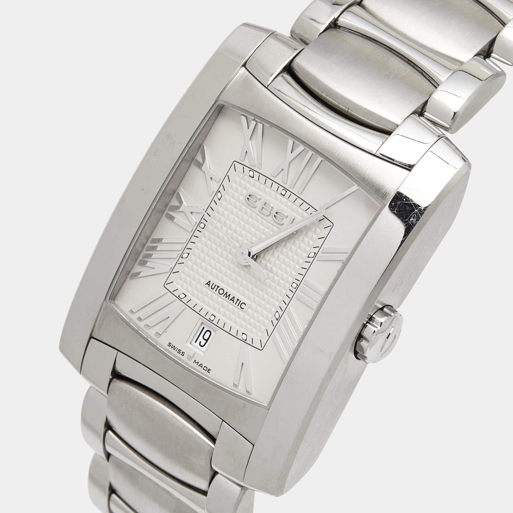 Ebel Silver Stainless Steel Brasilia 9120M41/62500 Men's Wristwatch 33 mm In Good Condition In Dubai, Al Qouz 2