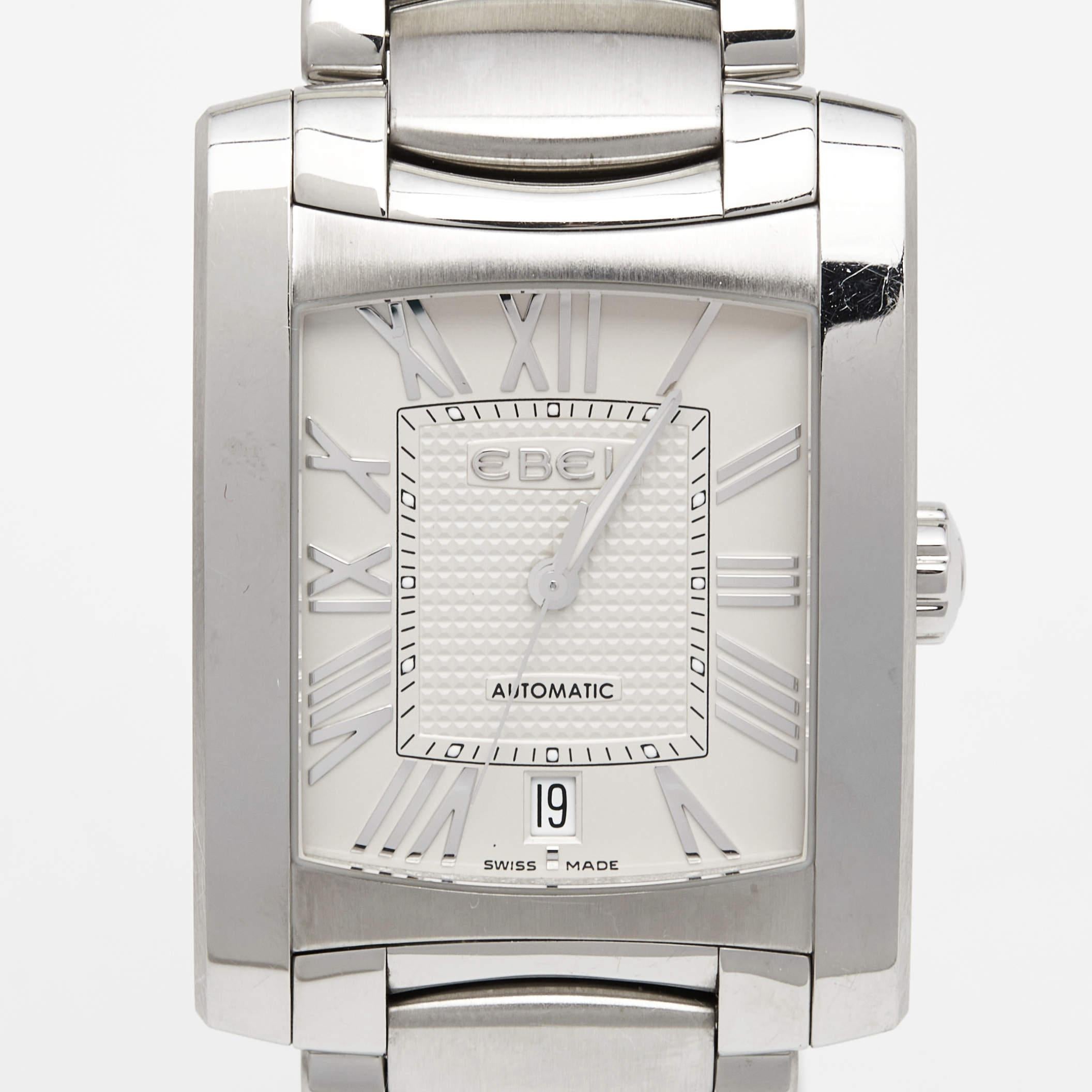 Ebel Silver Stainless Steel Brasilia 9120M41/62500 Men's Wristwatch 33 mm 1