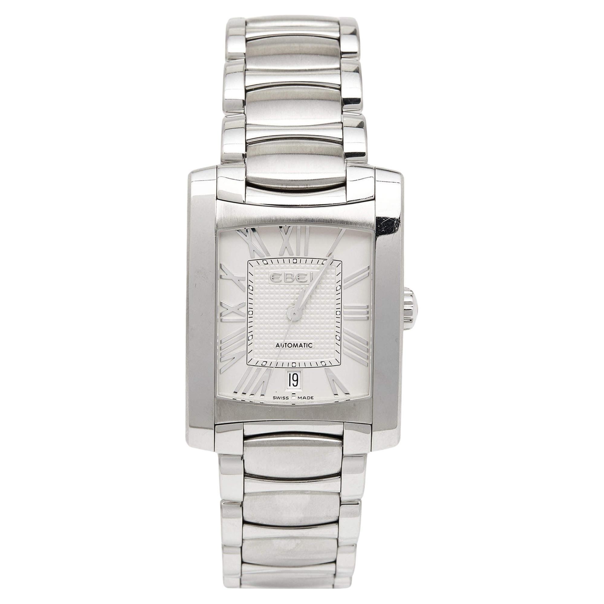 Ebel Silver Stainless Steel Brasilia 9120M41/62500 Men's Wristwatch 33 mm