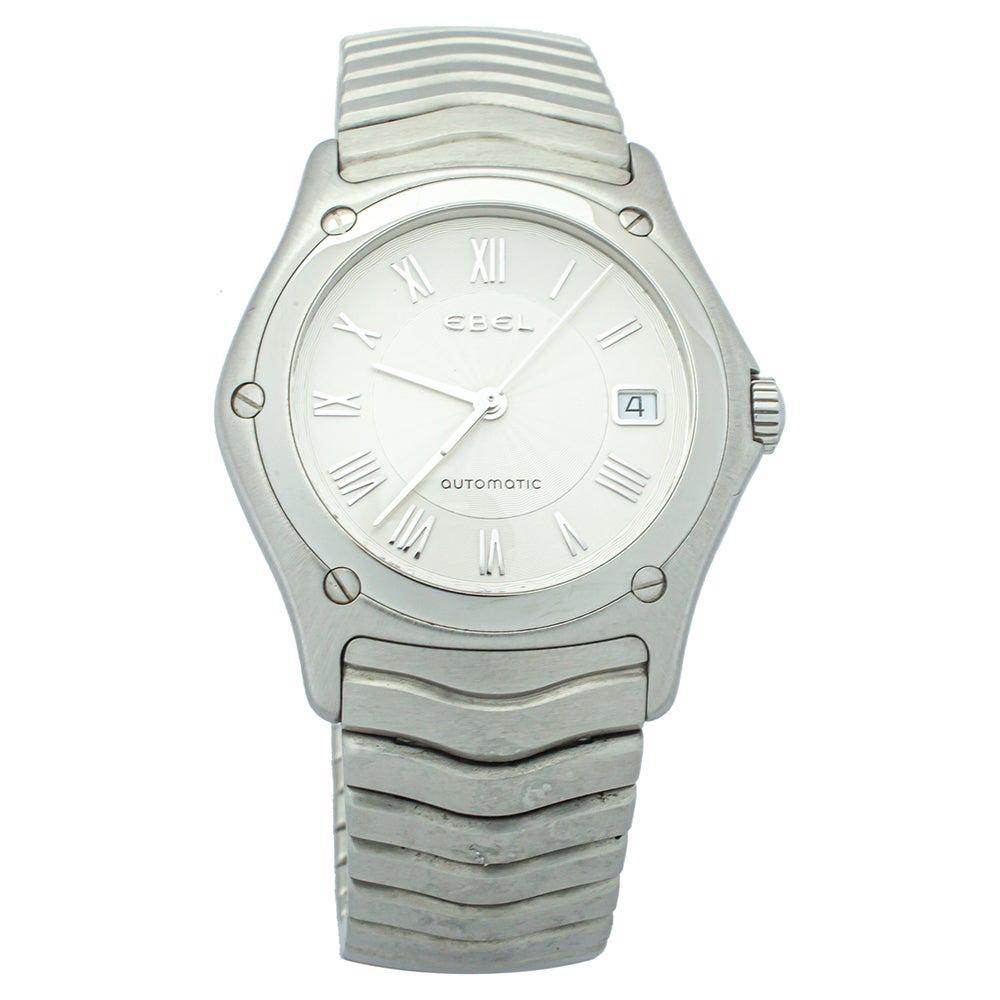 Ebel Silver Stainless Steel Classic Wave Automatic 9120F41 Men's Wristwatch 37mm