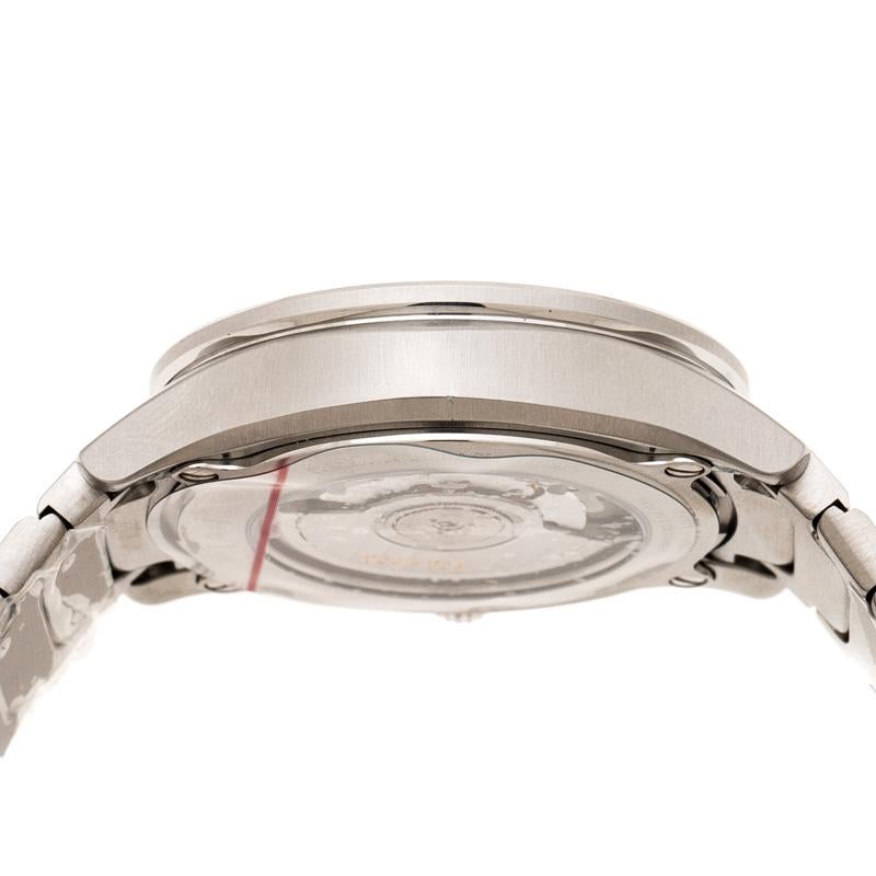 Ebel Silver Stainless Steel Wave Chronograph 1216403 Men s Wristwatch 42 mm
