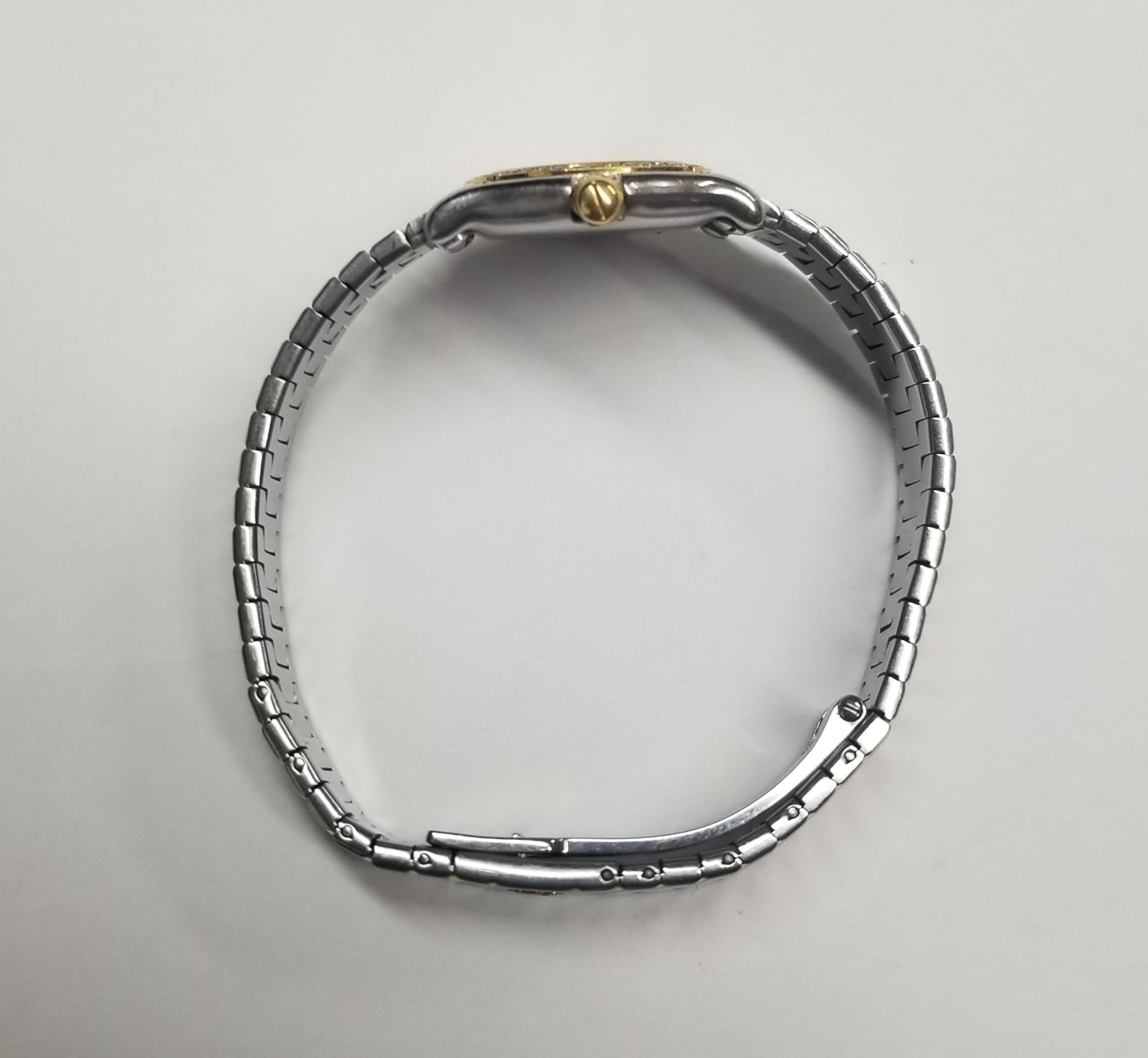 Round Cut Ebel Sport 18k Yellow Gold & Stainless with Diamond Bezel and Numbers