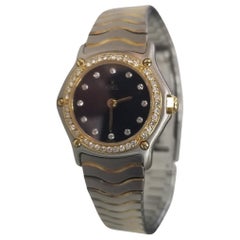 Ebel Sport 18k Gelbgold & Edelstahl mit Diamant Lünette und Zahlen Ebel Sport 18k Gelbgold & Edelstahl mit Diamant Lünette und Zahlen