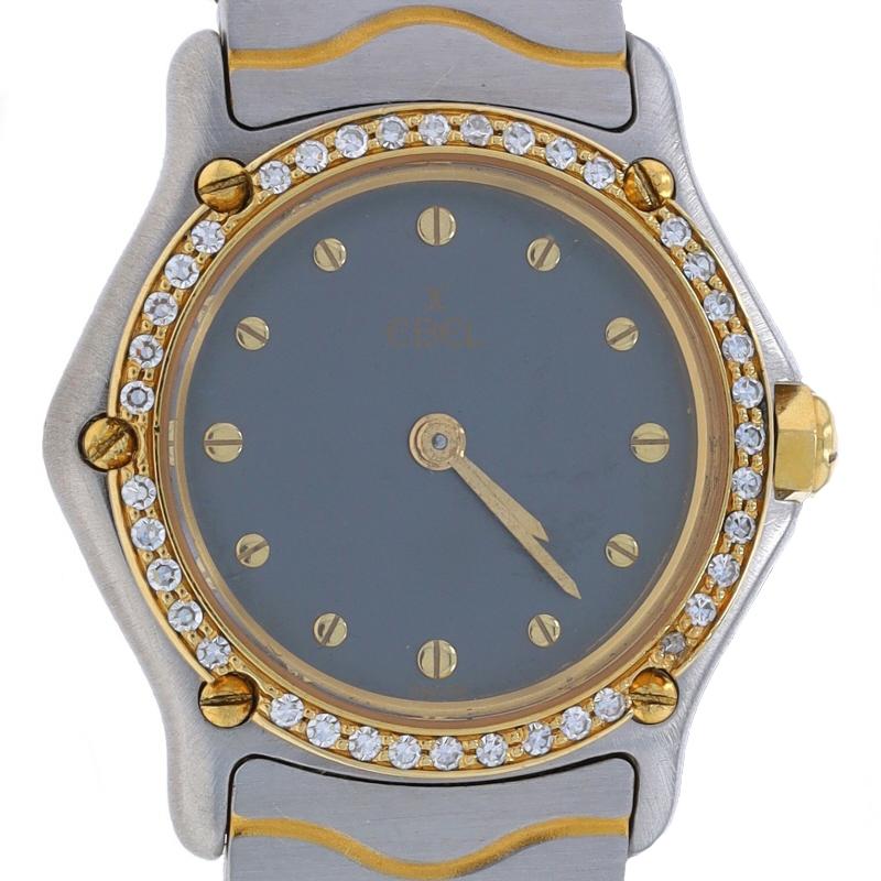 Prix de détail : 4 000

Marque : Ebel
Modèle : Sport Classic
Numéro de modèle : 22124
Mouvement : Quartz
Garantie : Un an
Fabricant du mouvement : Suisse
Couleur du cadran : Gris

Contenu du métal : Acier inoxydable et or jaune 18k

Informations sur
