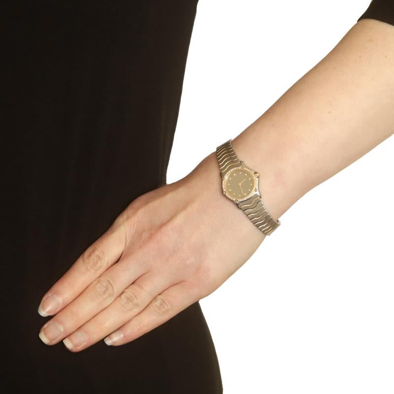 Ebel Sport Classic Diamond Watch 22124 Or inoxydable 18k Quartz .16ctw 1Yr Wnty Excellent état à Greensboro, NC