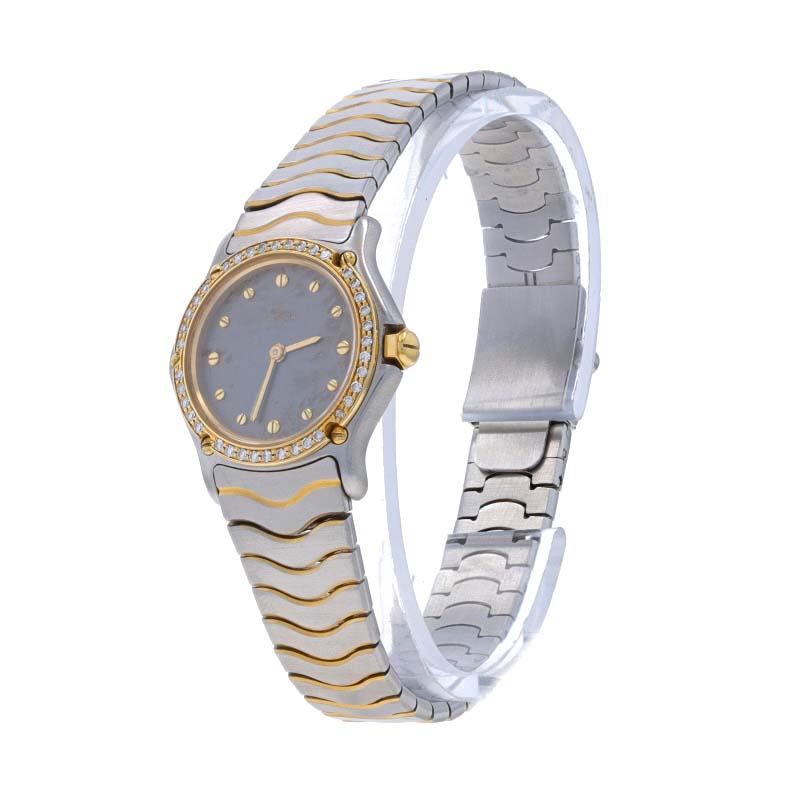  Ebel Sport Classic Diamond Watch 22124 Or inoxydable 18k Quartz .16ctw 1Yr Wnty Pour femmes 