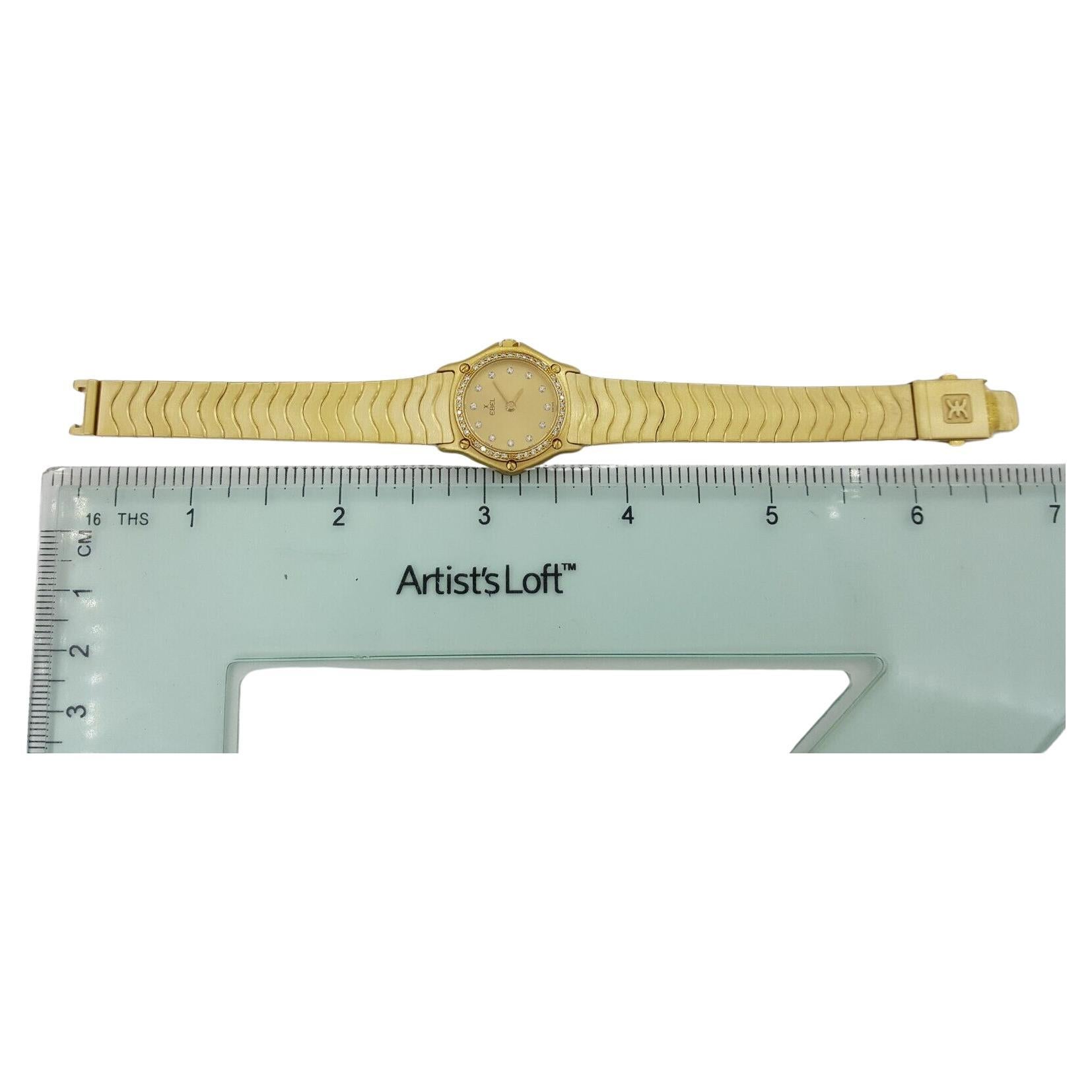 Ebel Sport Wave 18K Yellow Gold Quartz Ladies Wrist Watch In Excellent Condition For Sale In Rome, IT