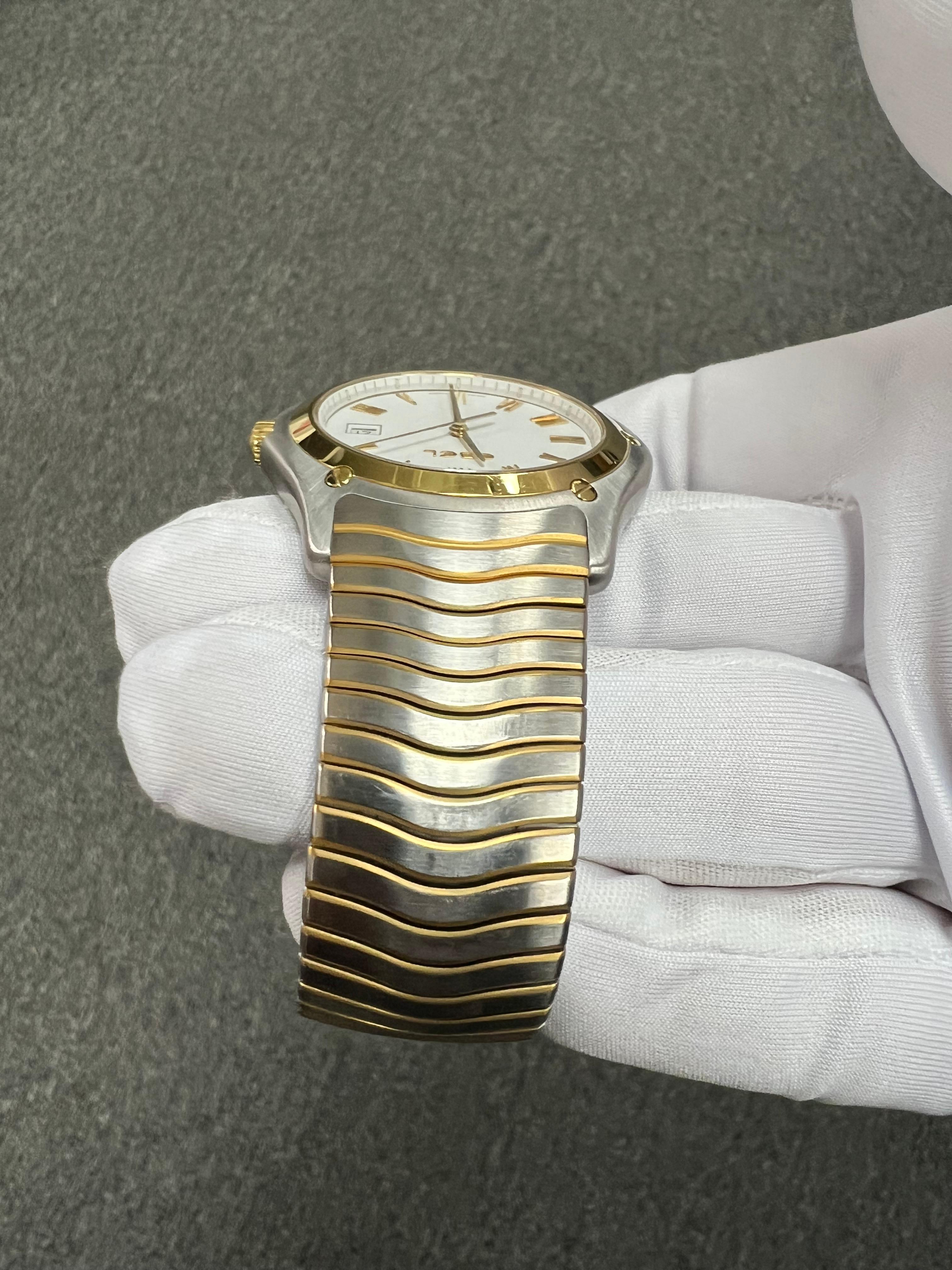 Ebel Sports Classic 41 mm, orologio da polso al quarzo in acciaio e oro giallo 18 carati in vendita 7