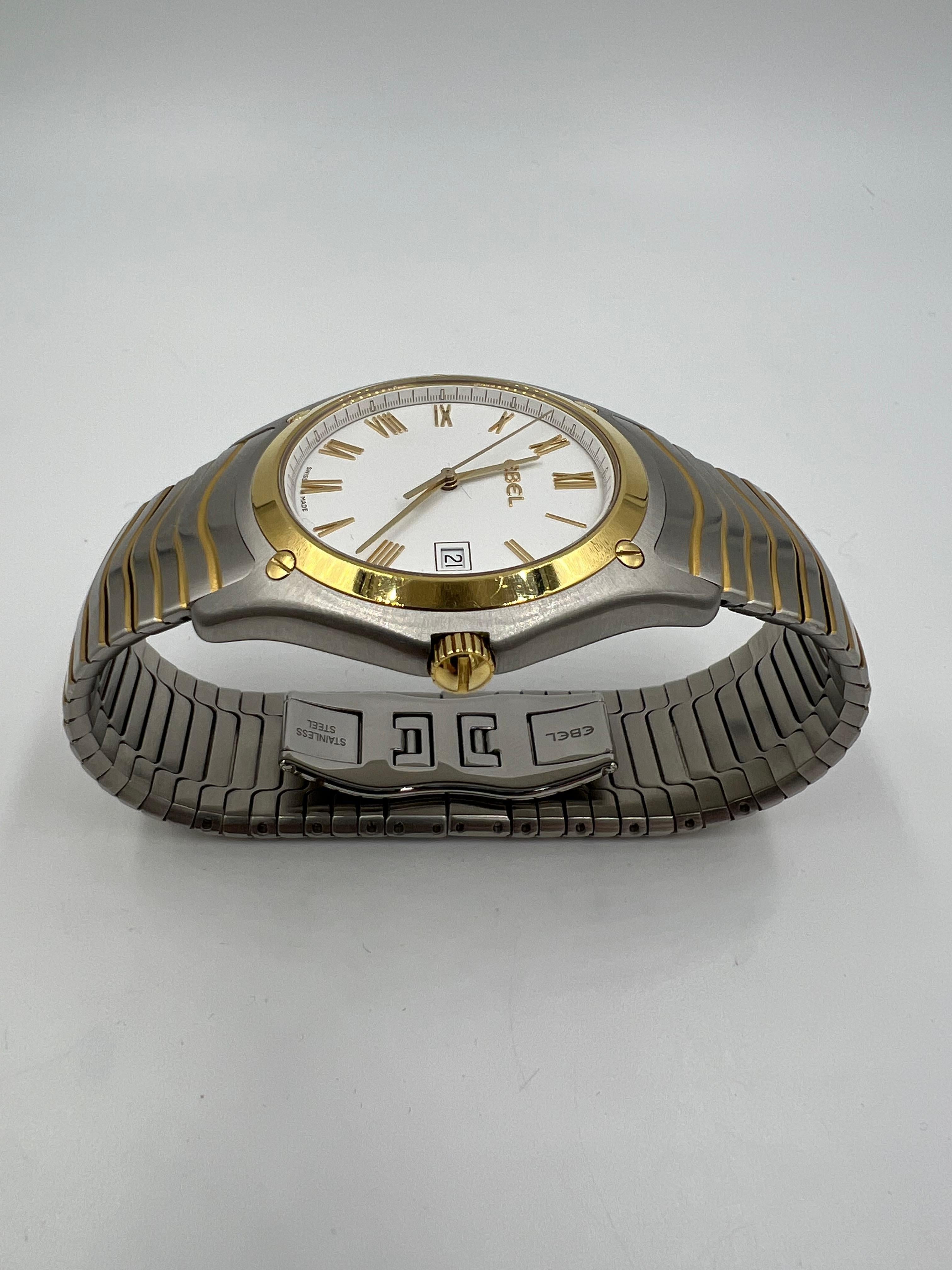 Ebel Sports Classic 41 mm, orologio da polso al quarzo in acciaio e oro giallo 18 carati In condizioni buone in vendita a Los Angeles, CA