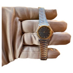Ebel Sports Classic Wave 183909 Date 18k Gold Steel 32MM Watch