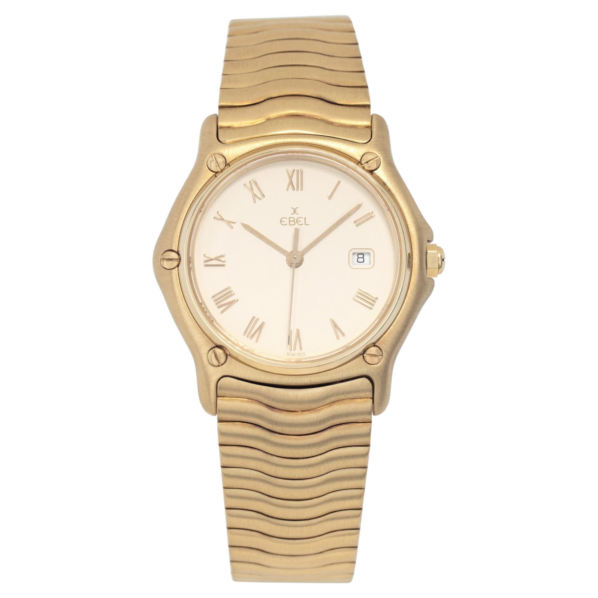 Ebel Sportwave 883909 in yellow gold with a  Cream dial 31mm Quartz watch