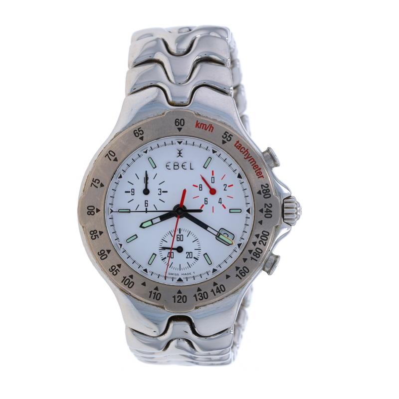 Montre Hommes Ebel Sportwave Chronograph E9251642 Acier inoxydable Quartz 1 an d'ancienneté Bon état - En vente à Greensboro, NC
