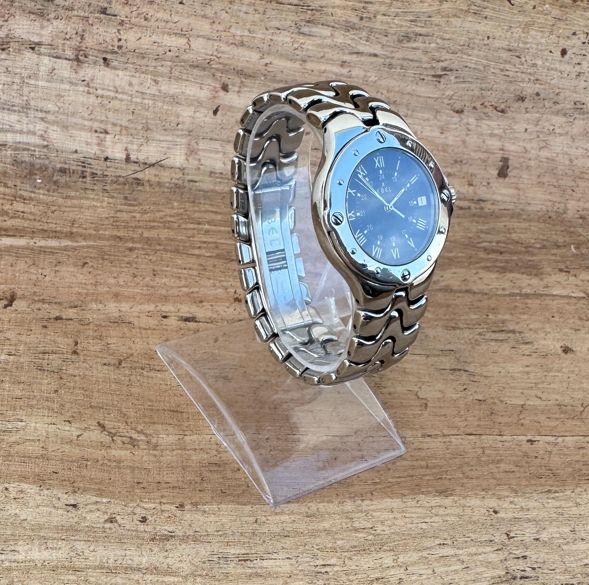 Ebel Sportwave E9187632 Herrenuhr aus Edelstahl im Zustand „Gut“ im Angebot in Toronto, CA